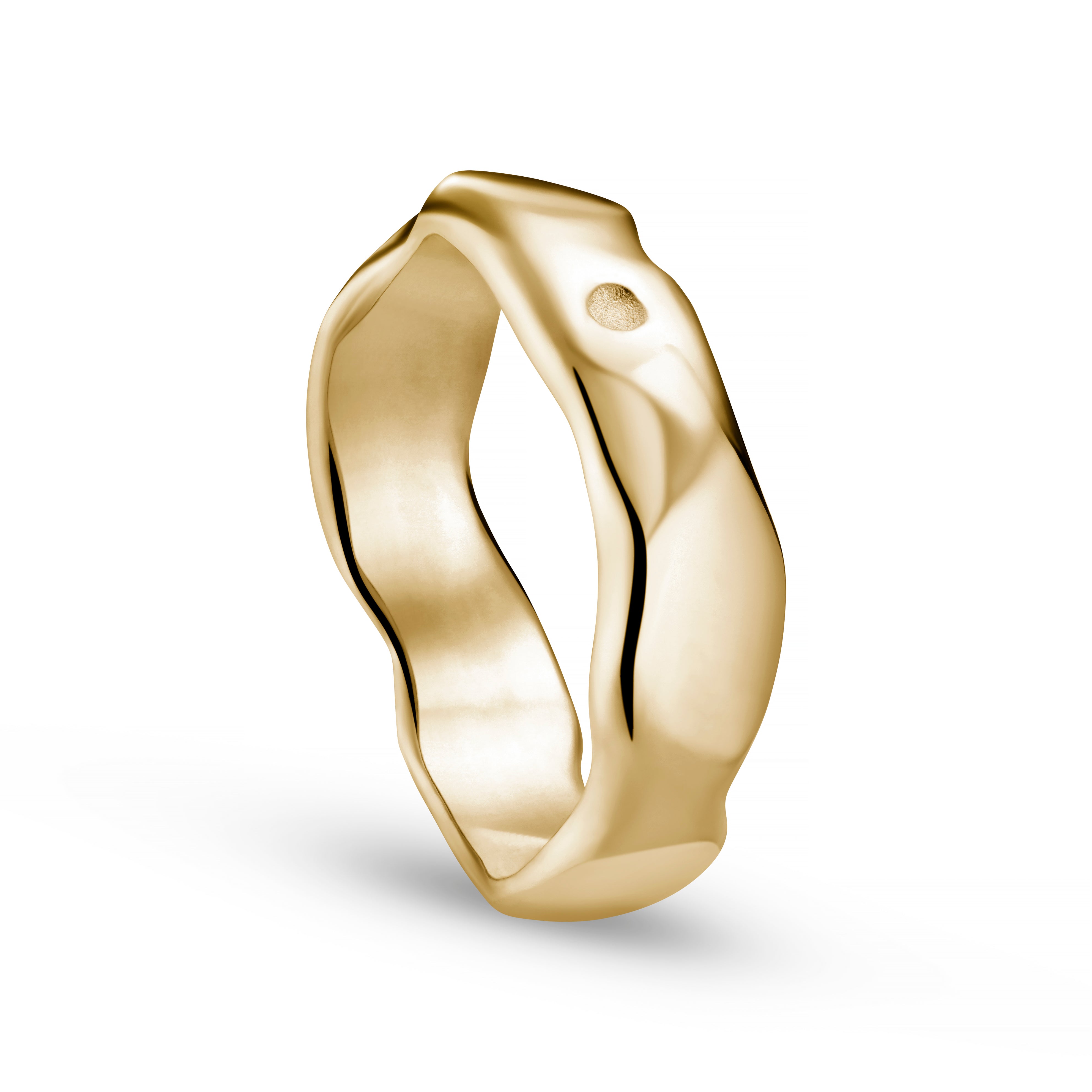 Carved Yellow Gold 6mm Ring