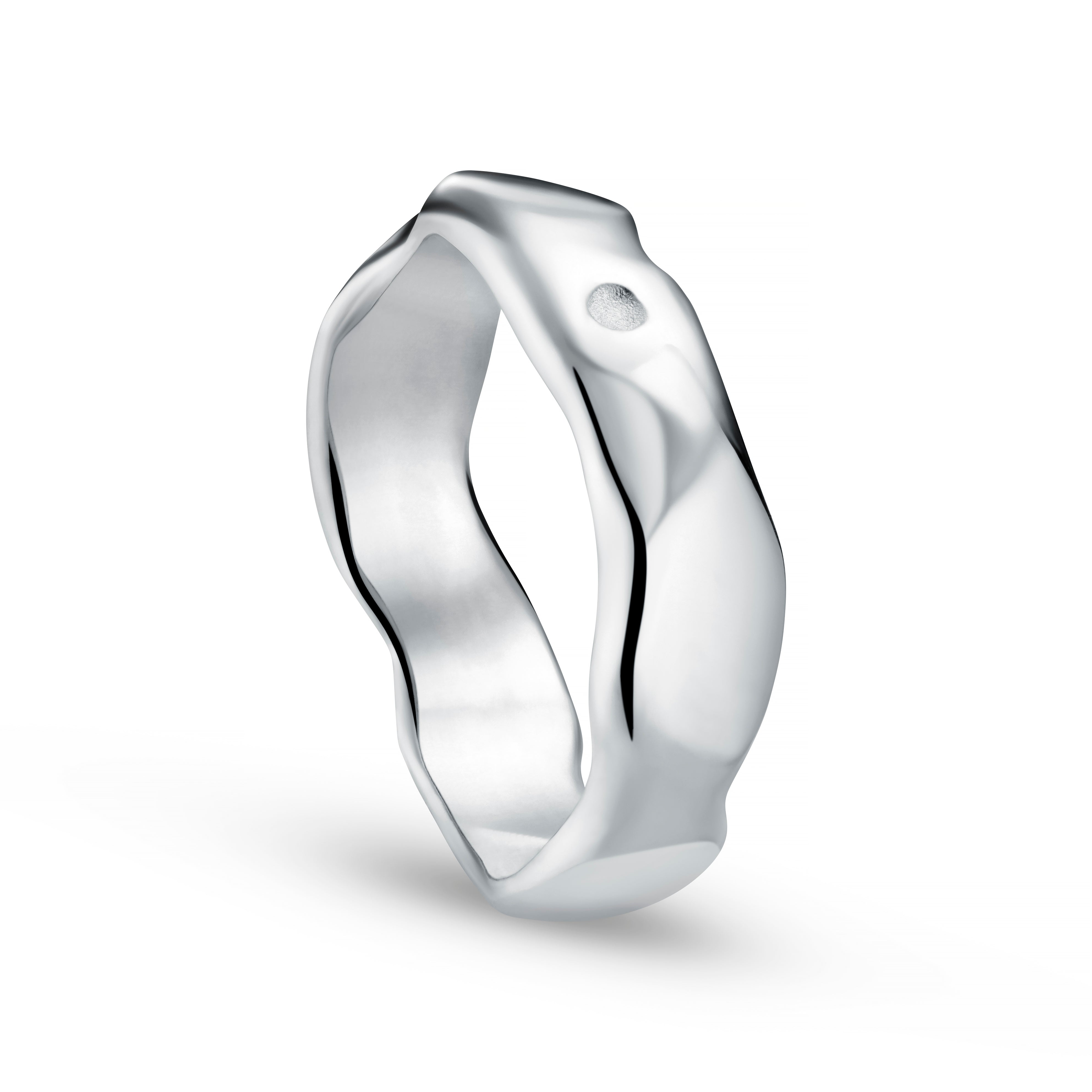 Carved Platinum 6mm Ring