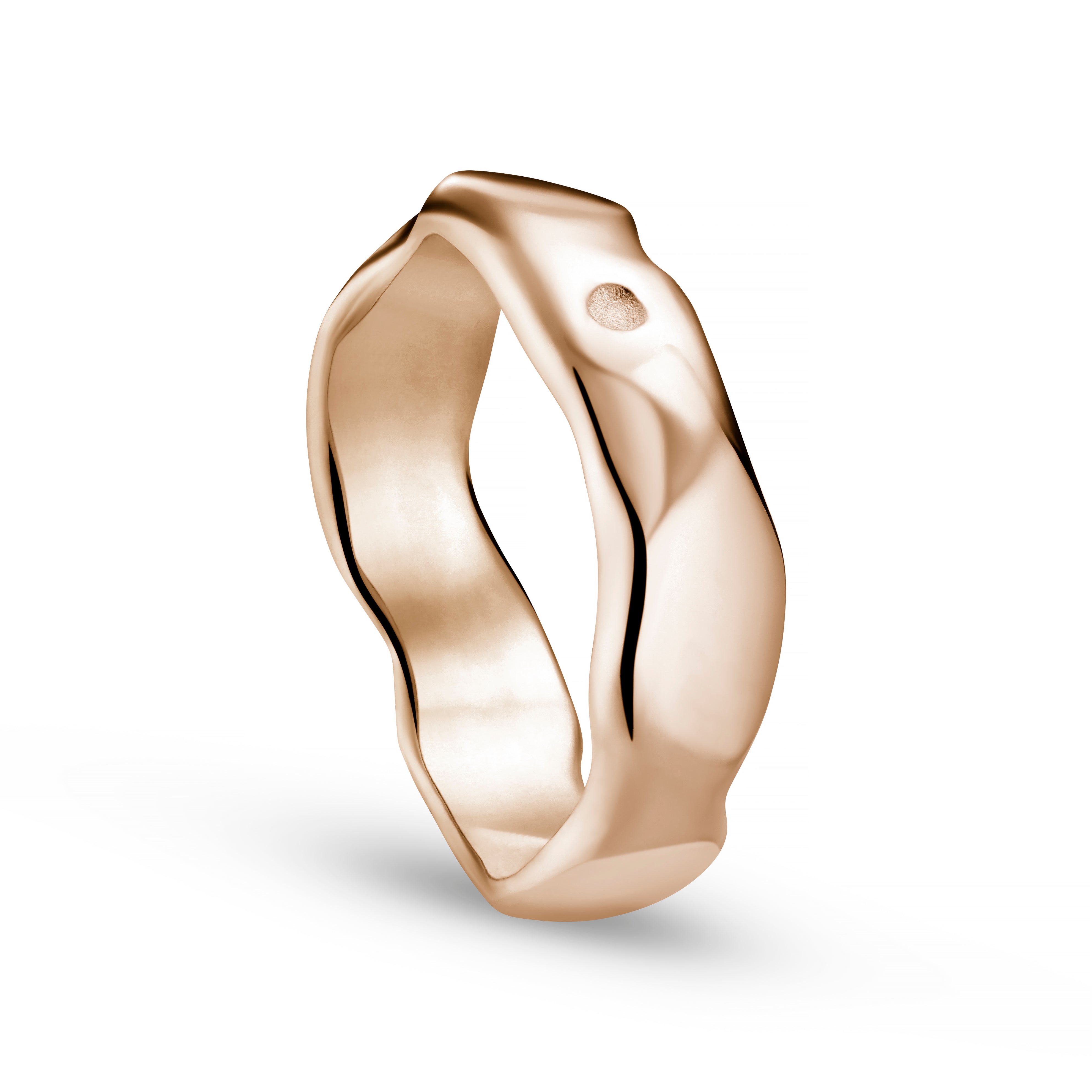 Carved Rose Gold 6mm Ring