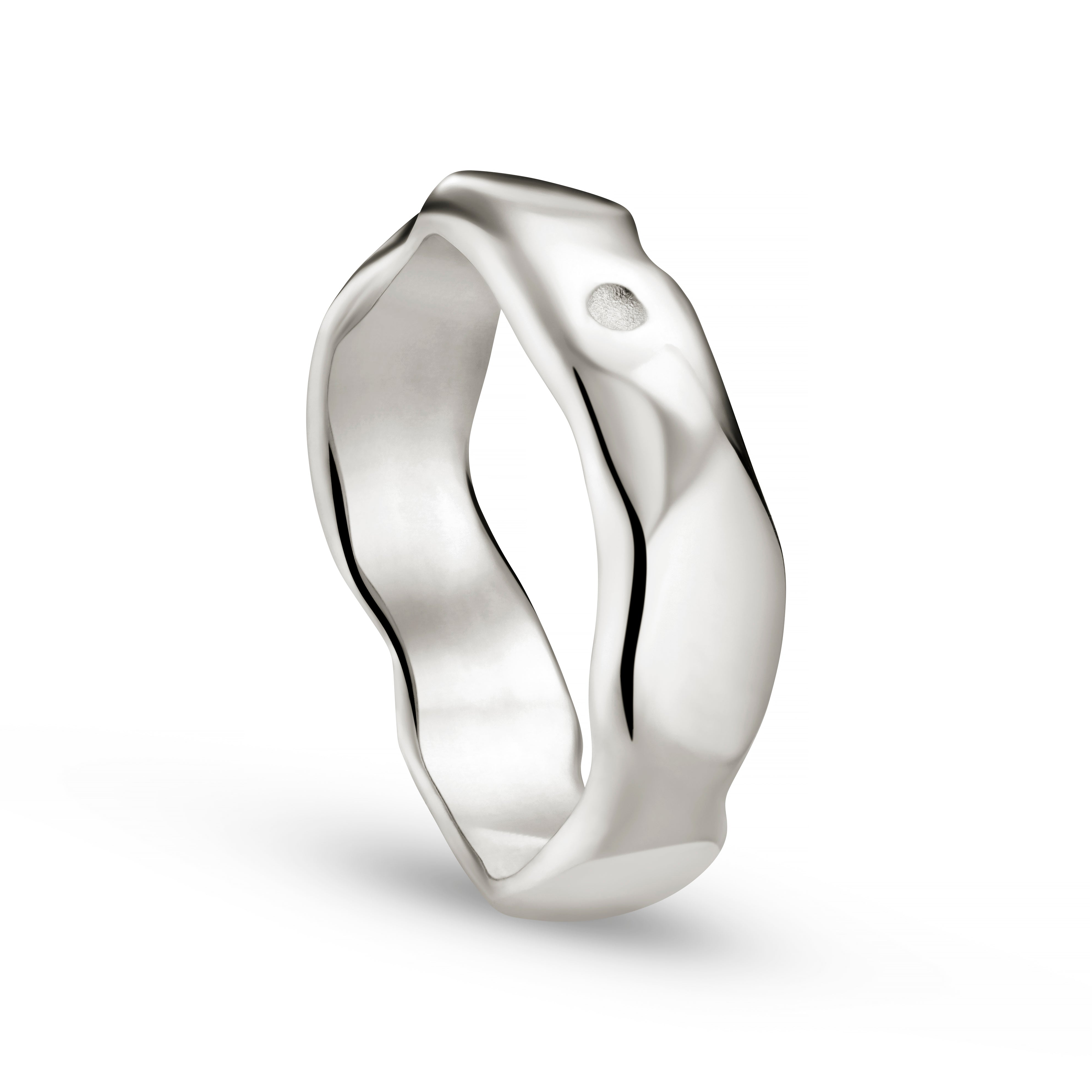 Carved White Gold 6mm Ring