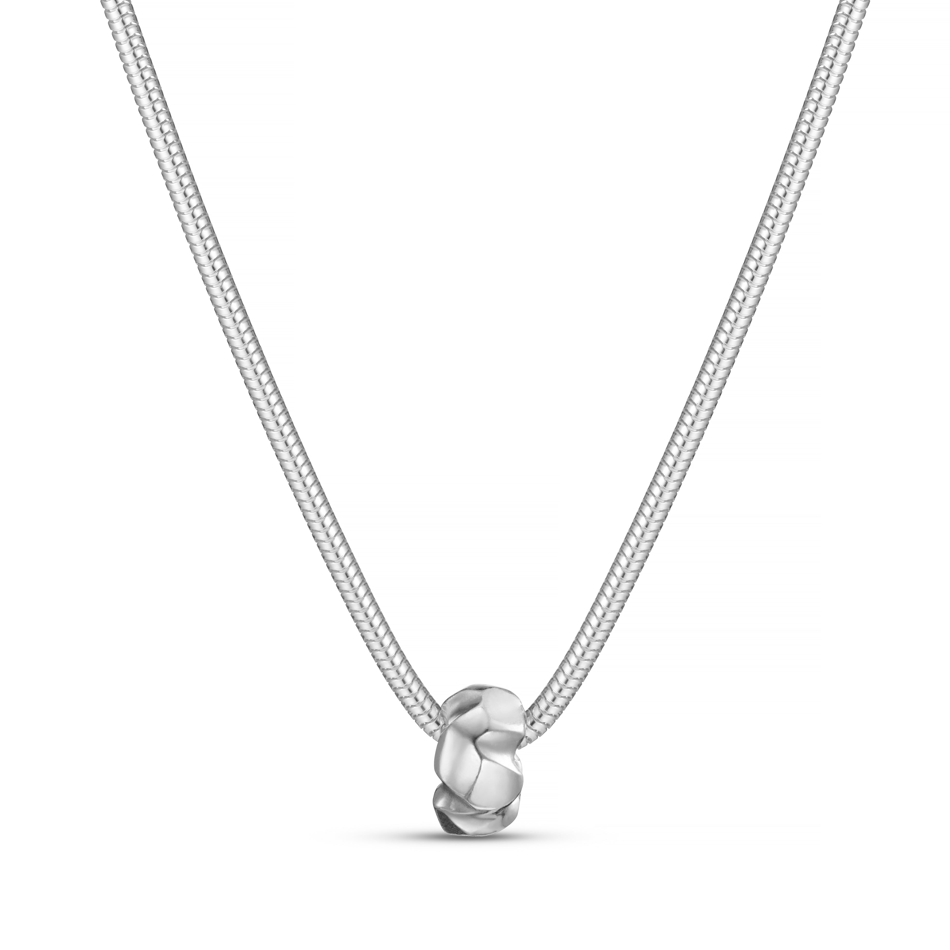 Carved Silver Donut Necklace