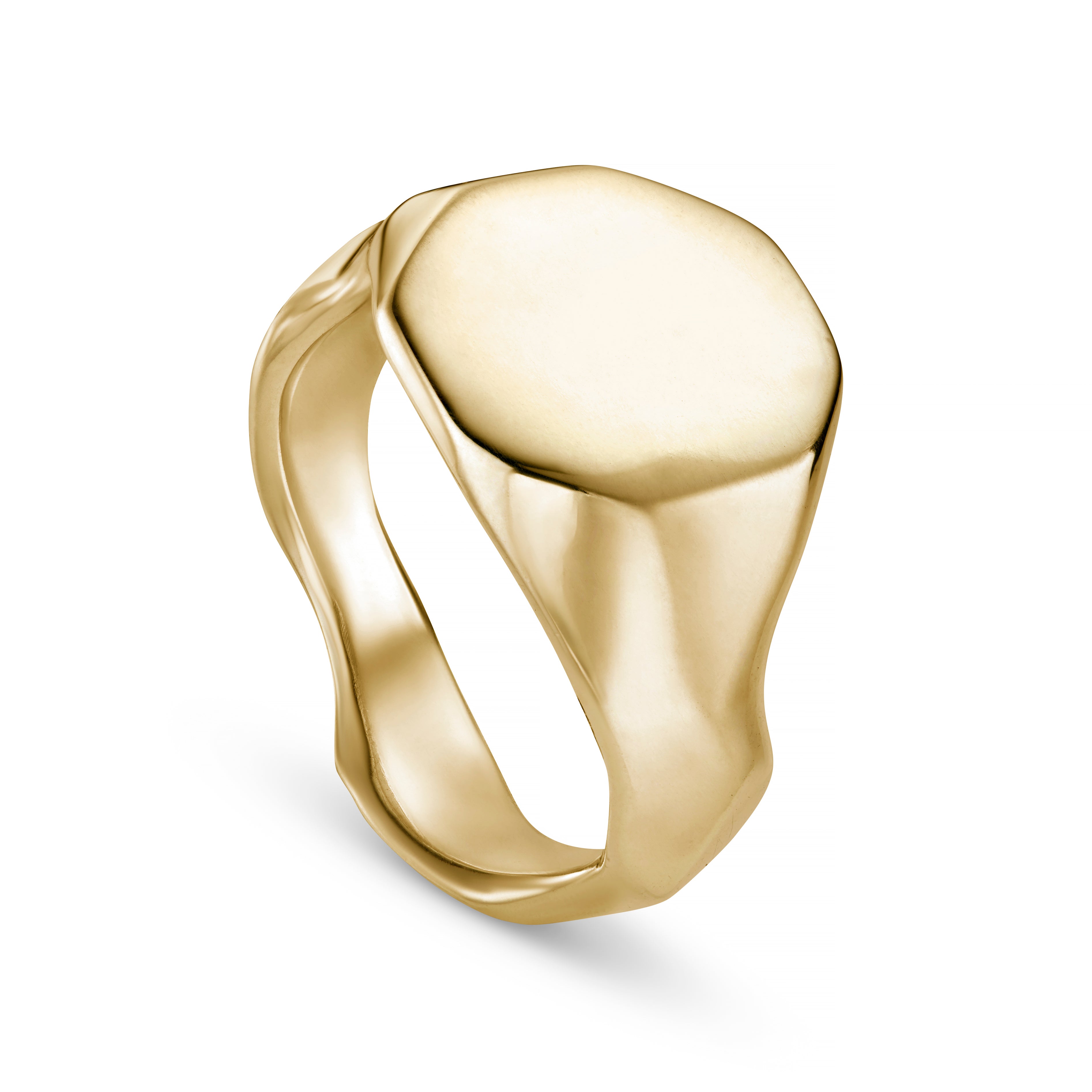 Carved 9ct Gold Small Signet Ring