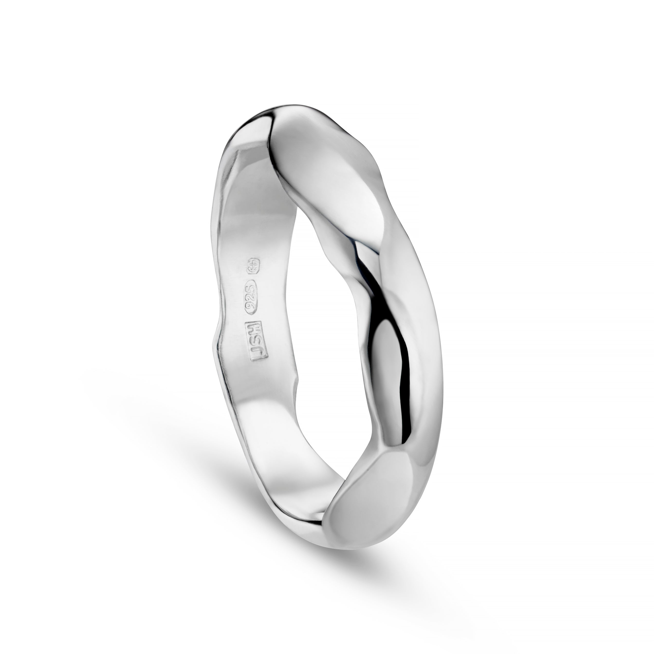Carved Silver 4mm Ring