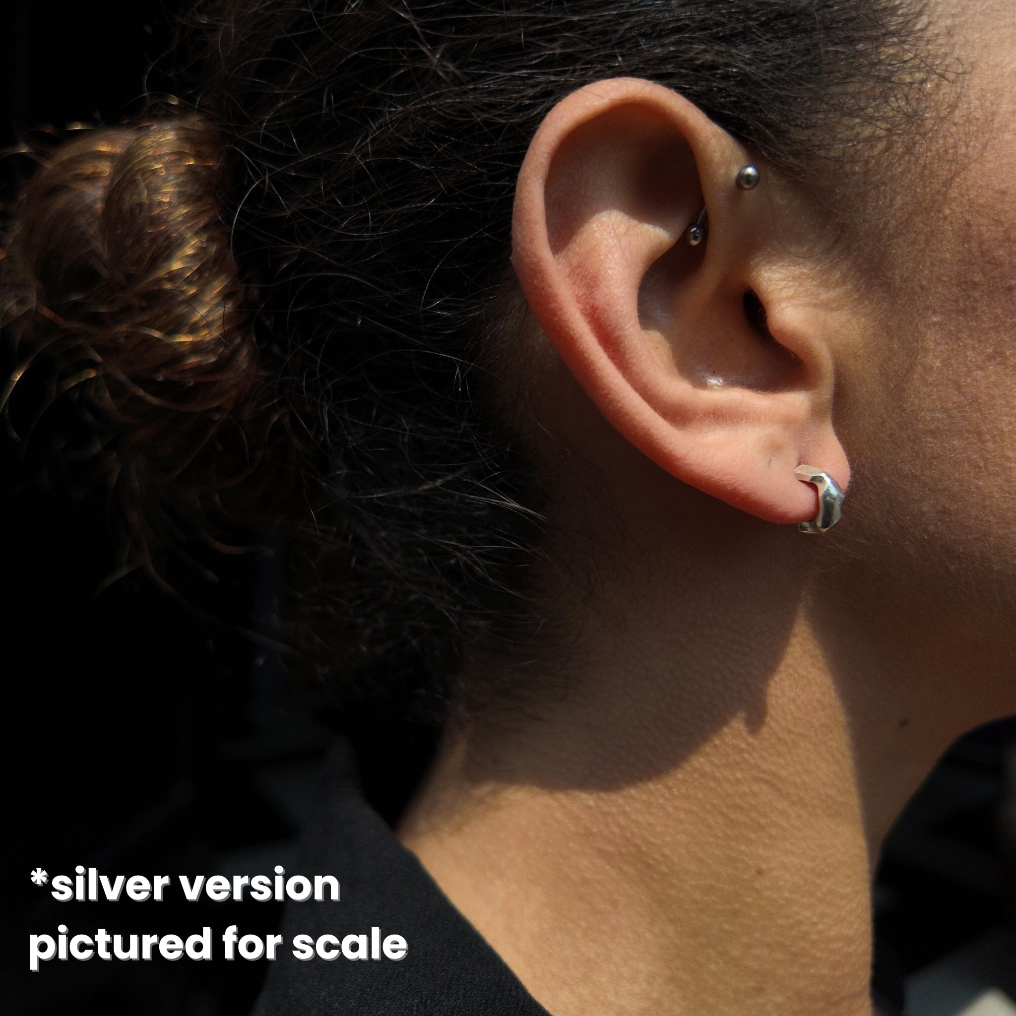 Carved 9ct Gold Tiny Hoops