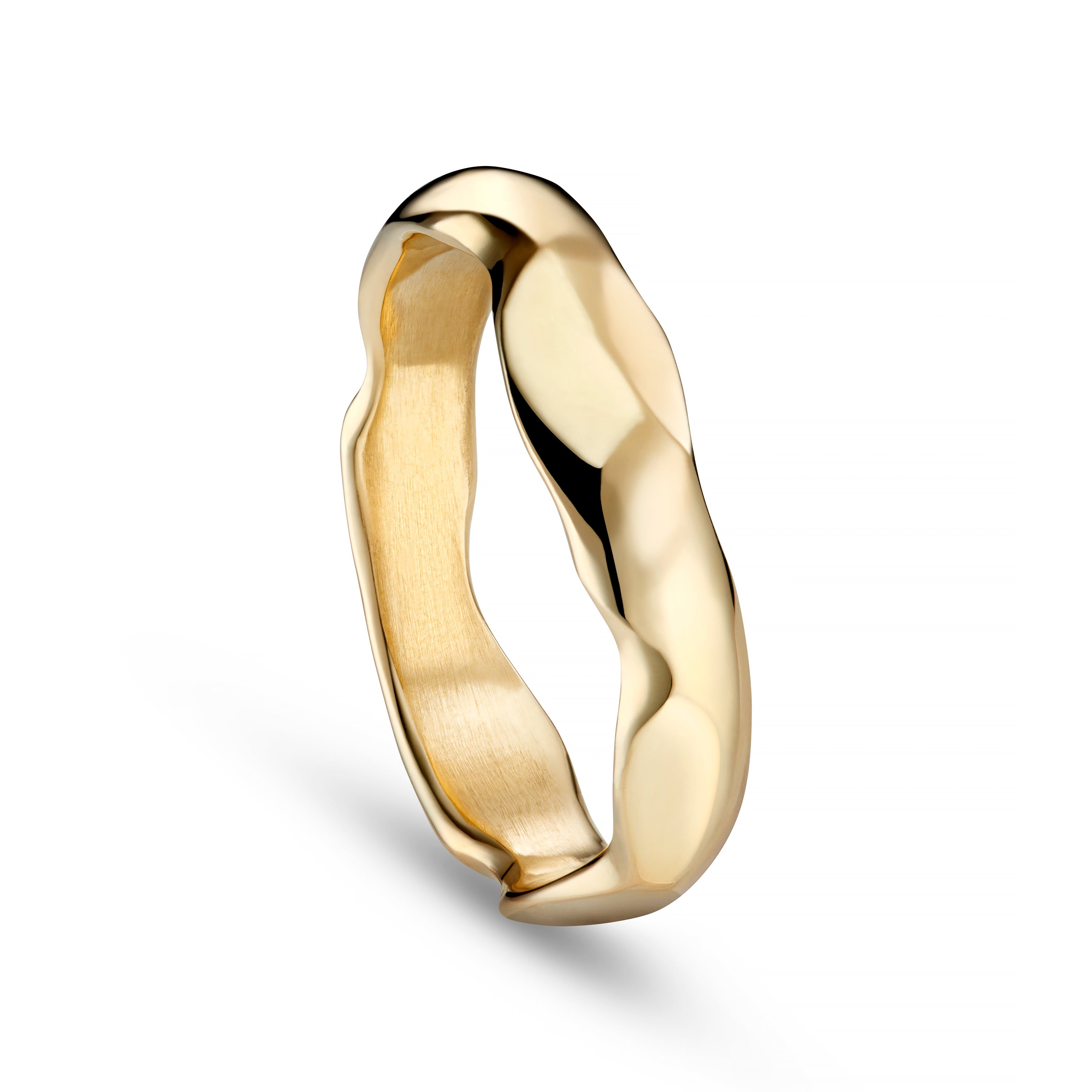  A yellow gold ring 4mm in width from Jeremy's Carved collection