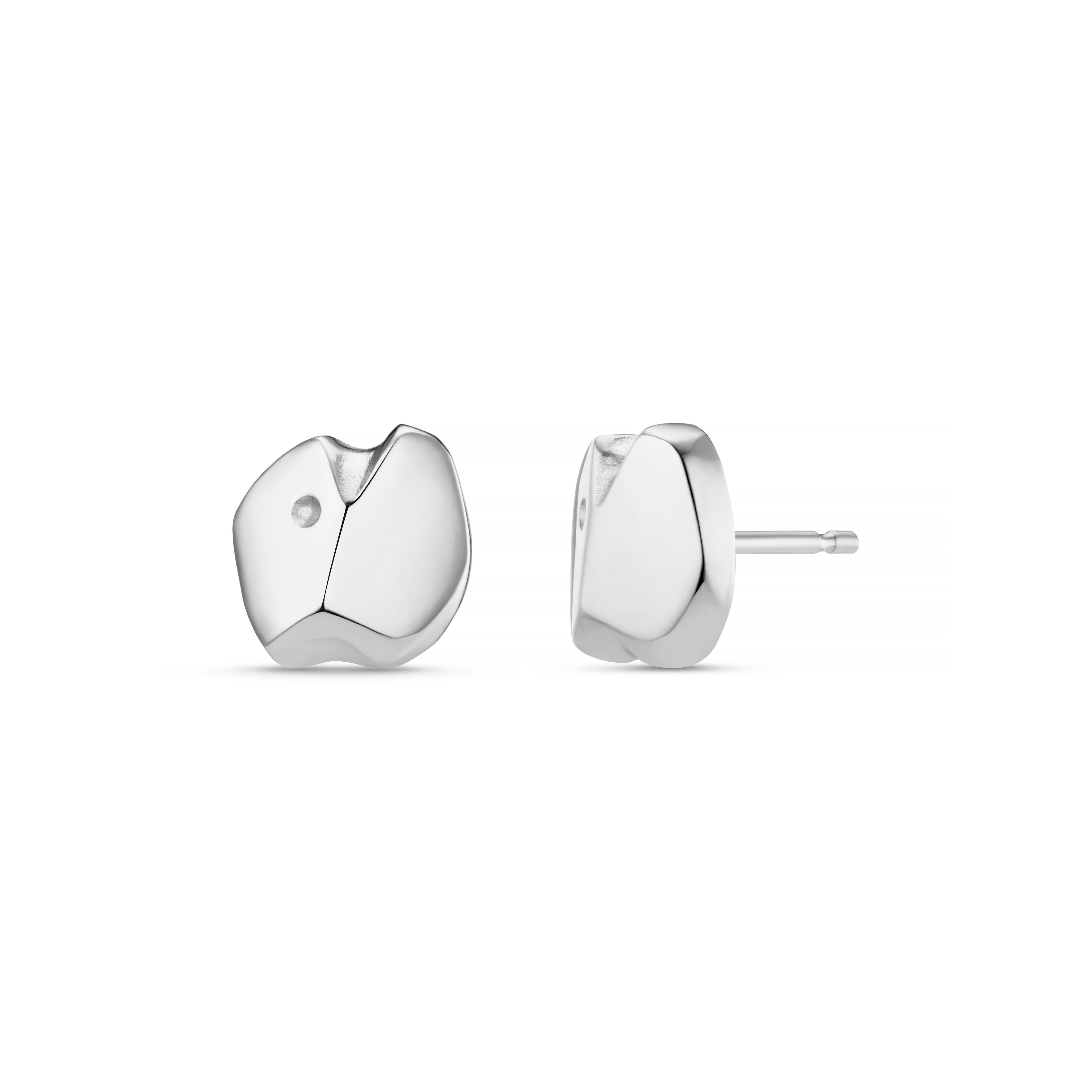Carved Silver Ear Studs