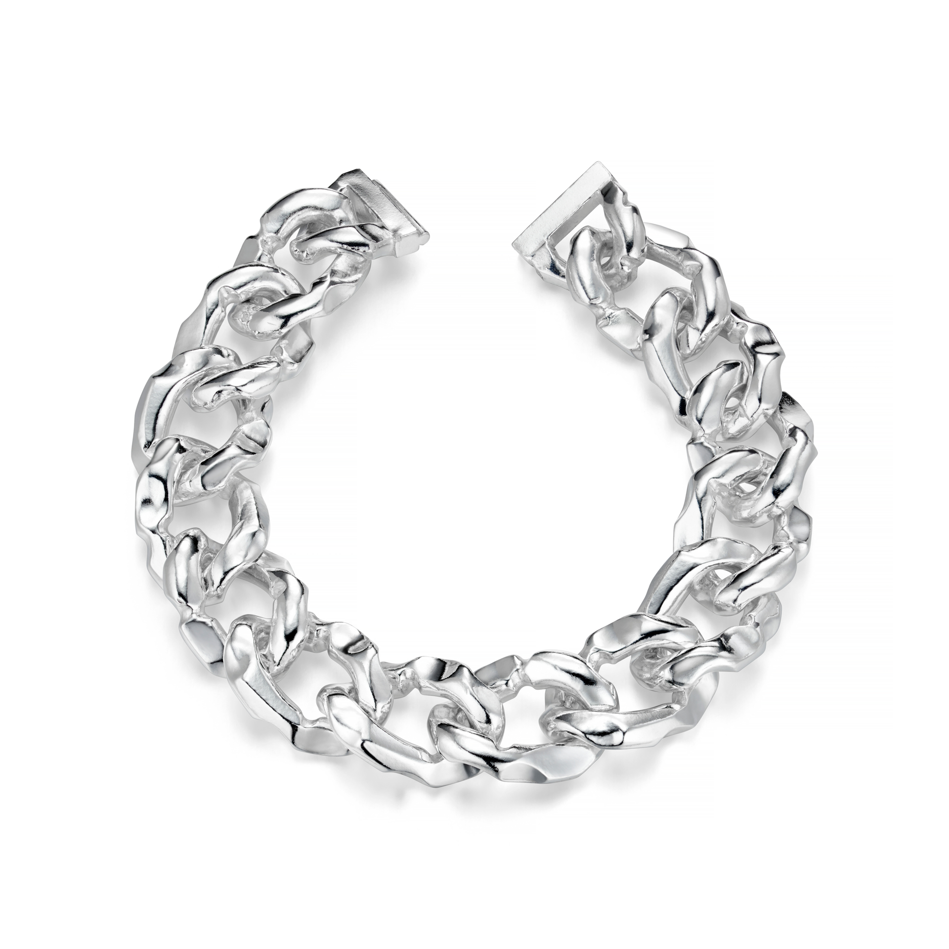 Carved Silver Heavy Link Bracelet | Jeremy Hoye Jewellery