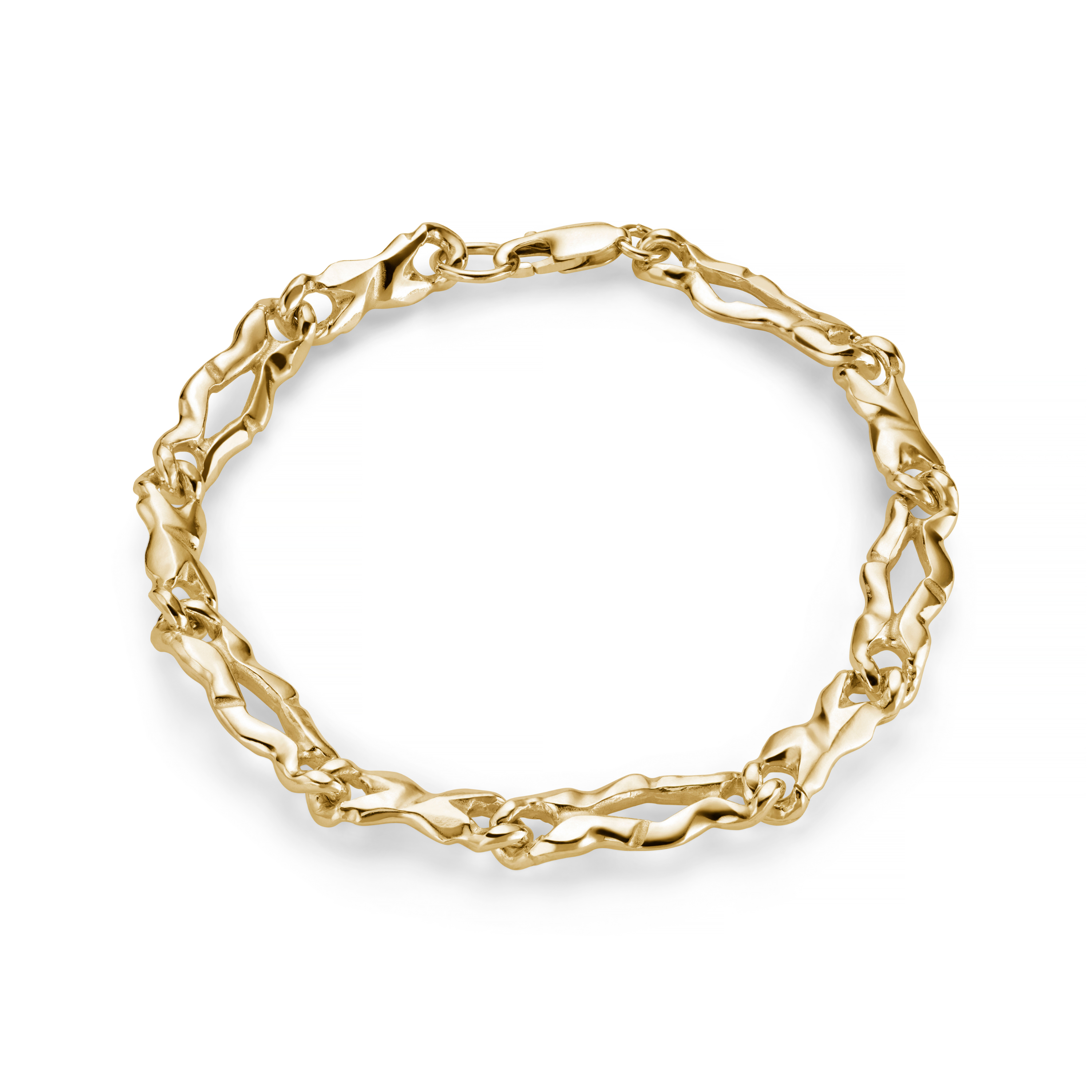 Carved 9ct Gold Twin Link Bracelet