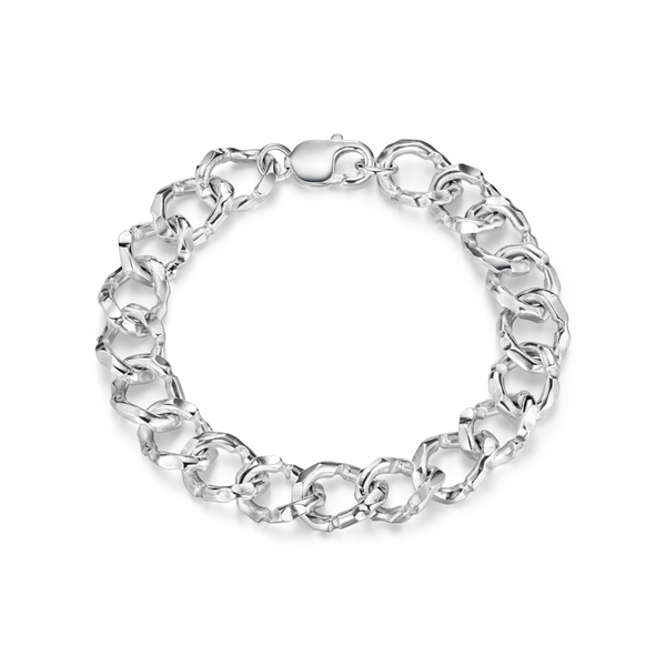 【bema】PRY シュウト Silver Chain Bracelet Carved Silver Medium Link Bracelet | Jeremy Hoye Jewellery