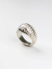 Chequered Silver Bombé Ring