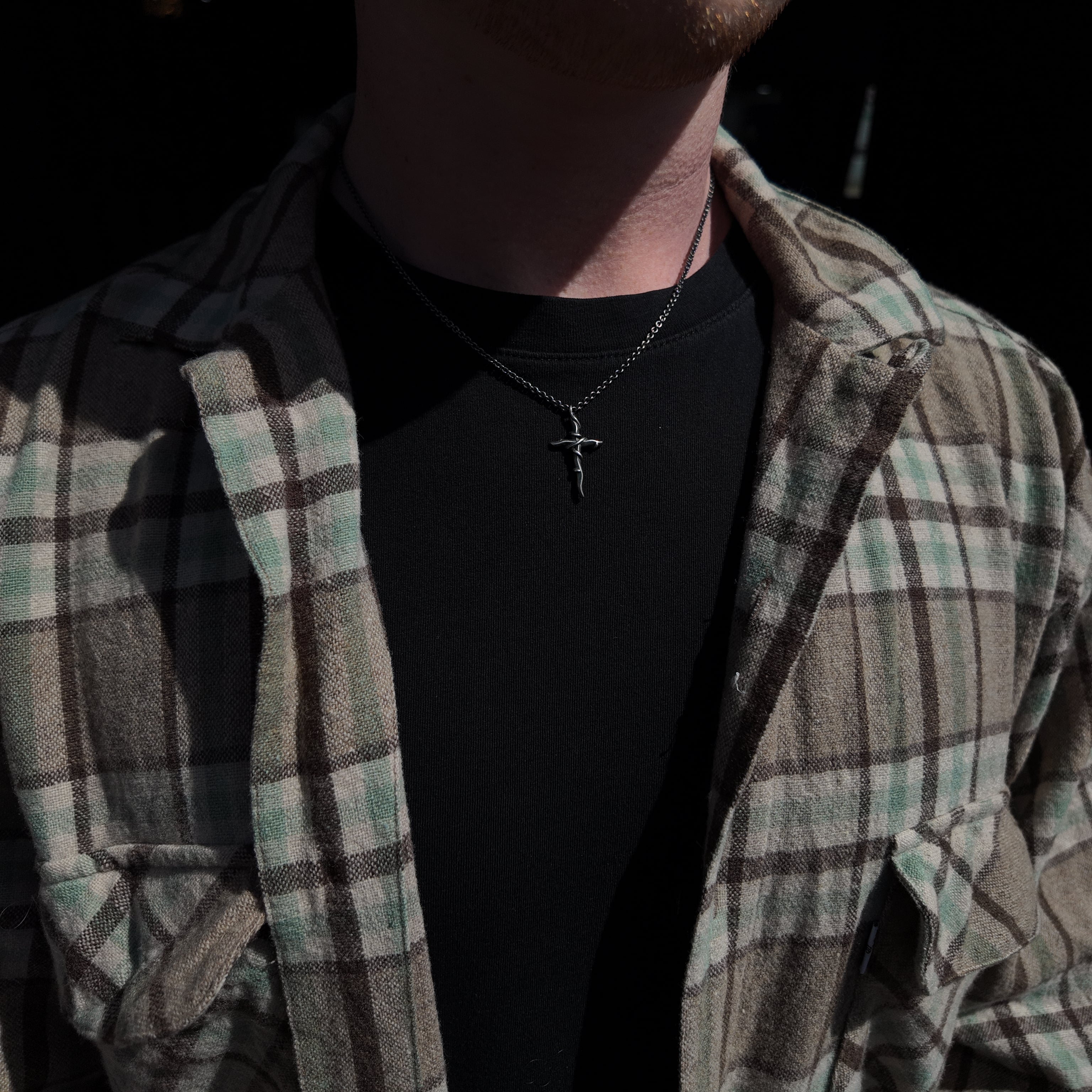 Entwine Silver Small Cross Necklace
