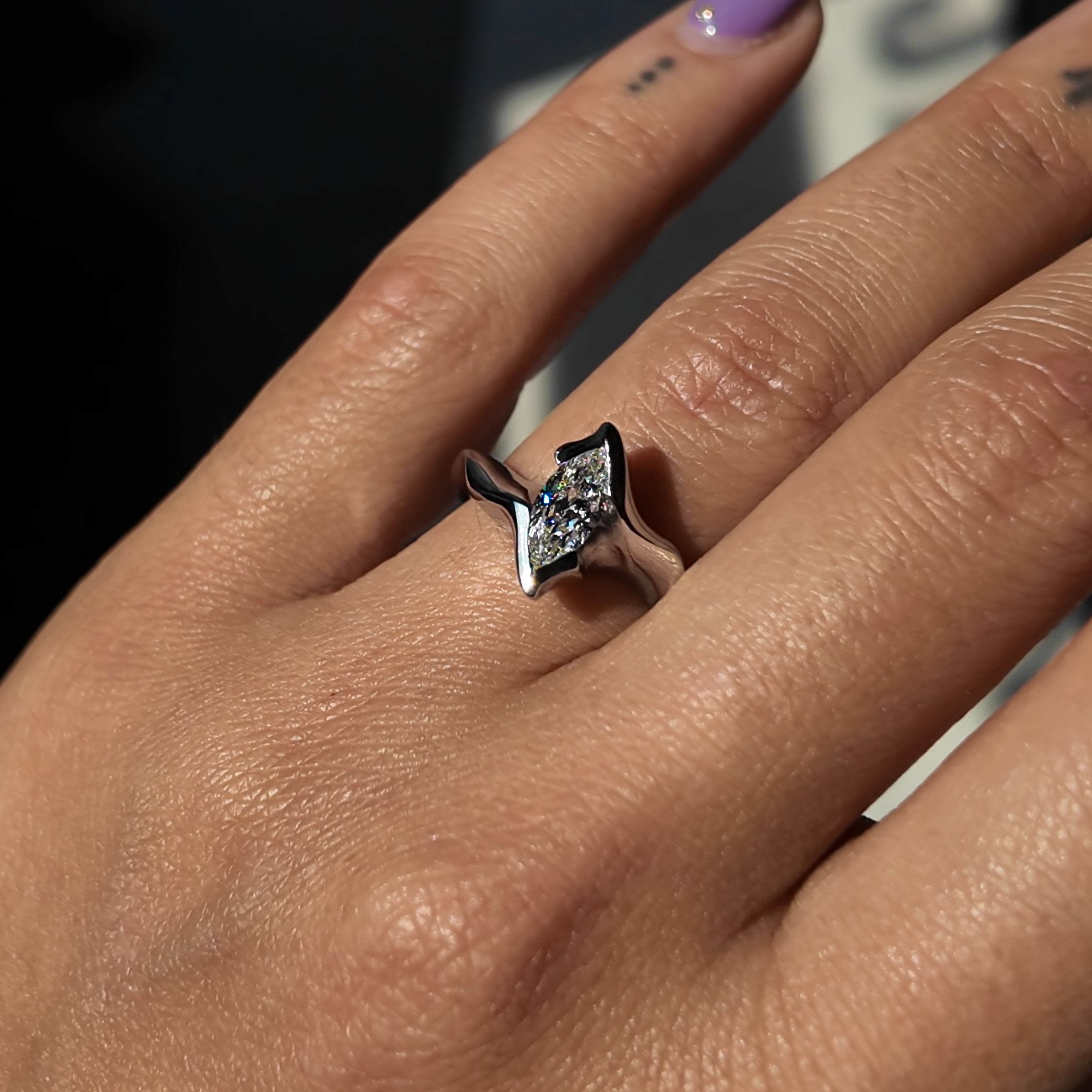 Electra Platinum 0.60ct Marquise Diamond Ring