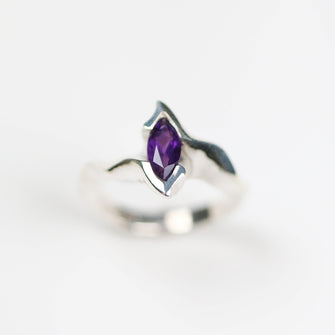 Electra Silver Ring with Marquise Amethyst
