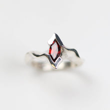 Electra Silver Ring with Marquise Garnet