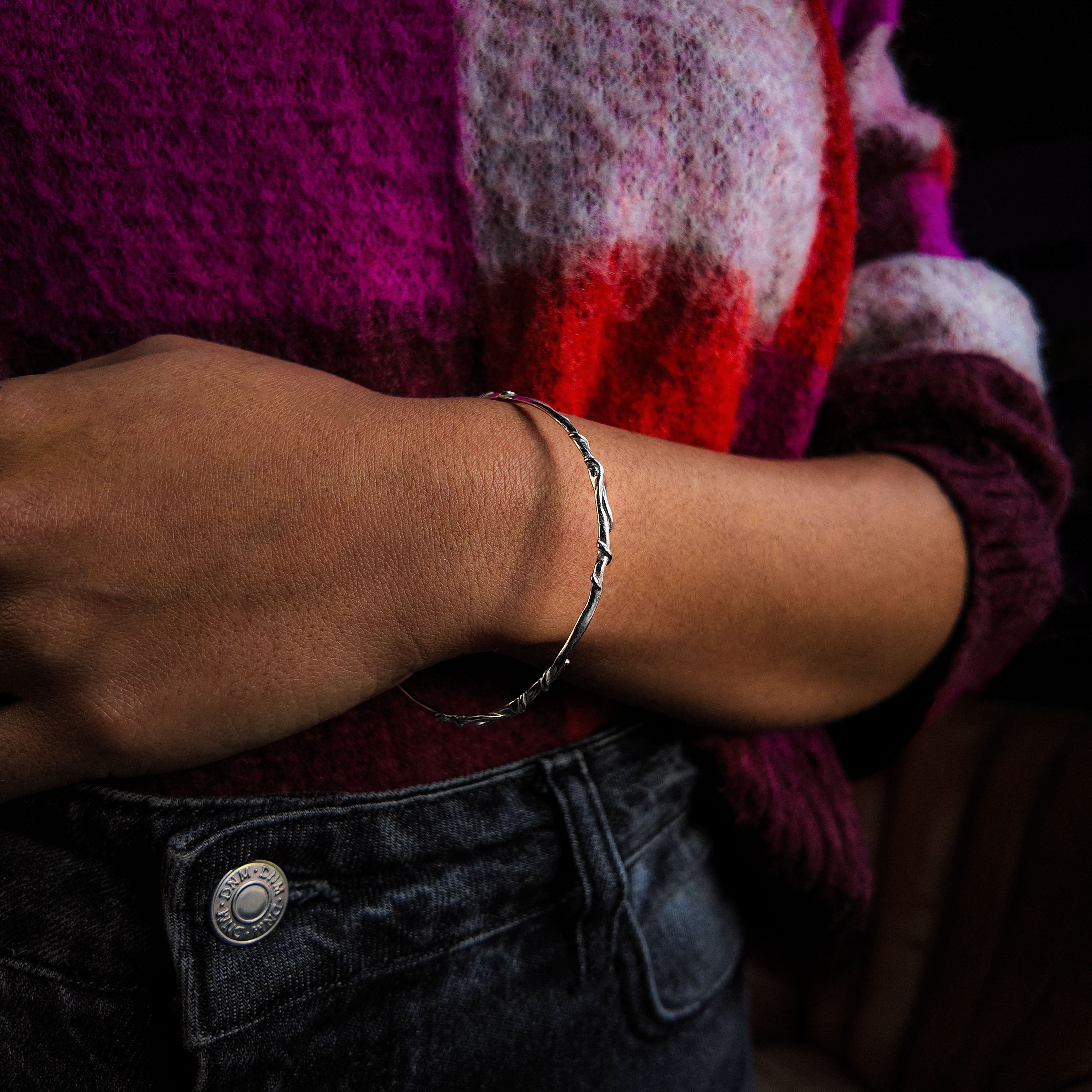 Entwine Silver Bangle