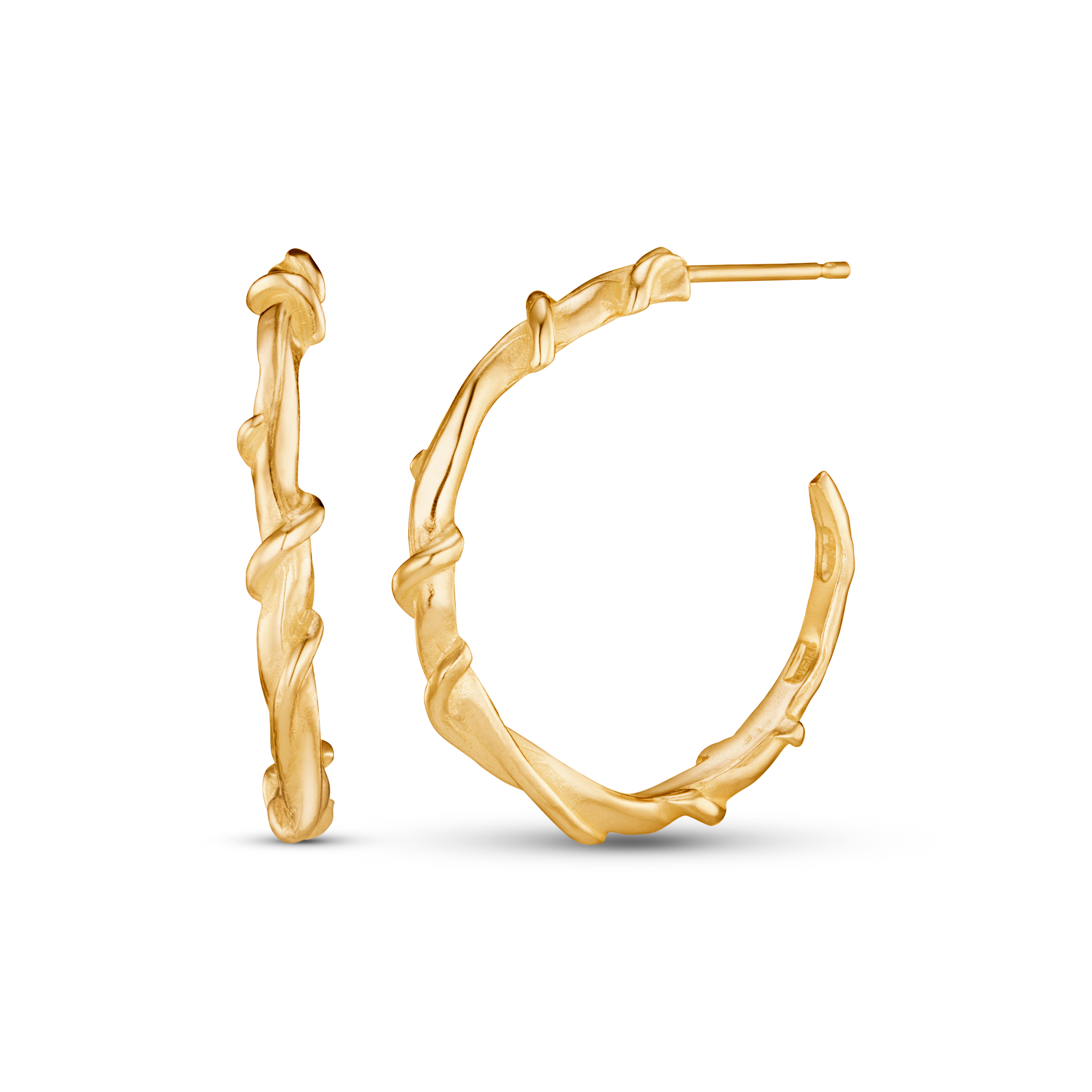 Entwine 9ct Gold Medium Hoops