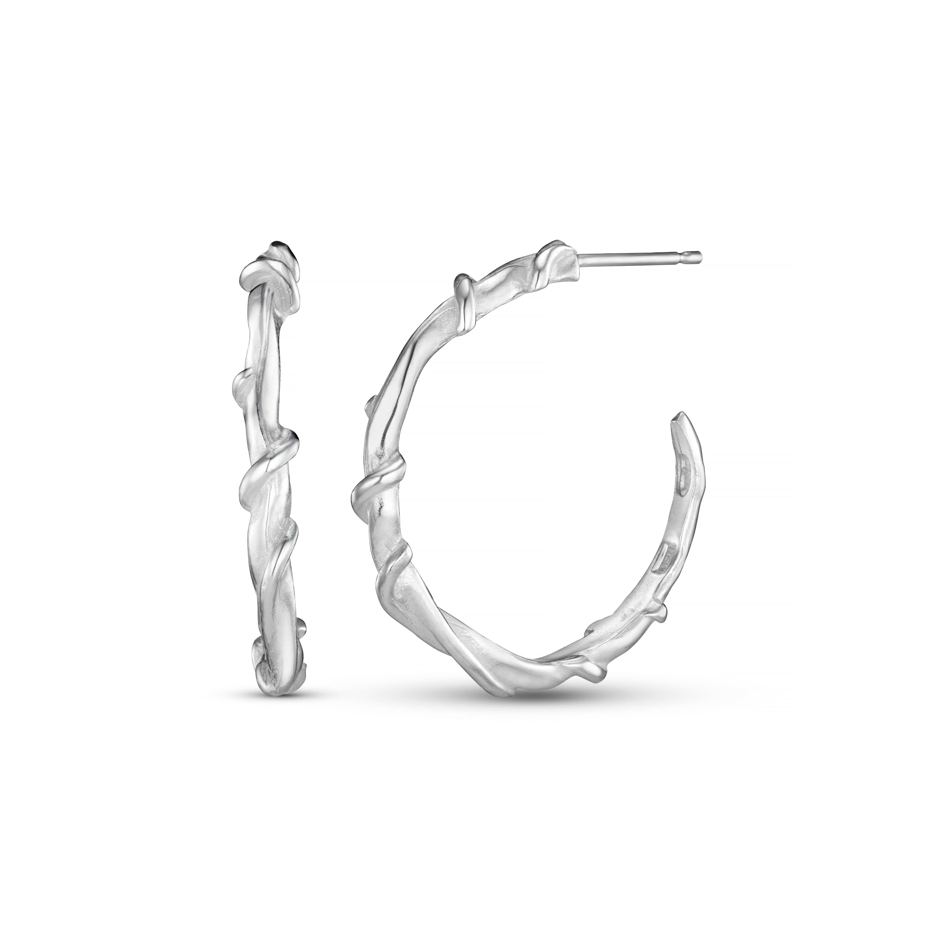 Entwine Medium Silver Hoops