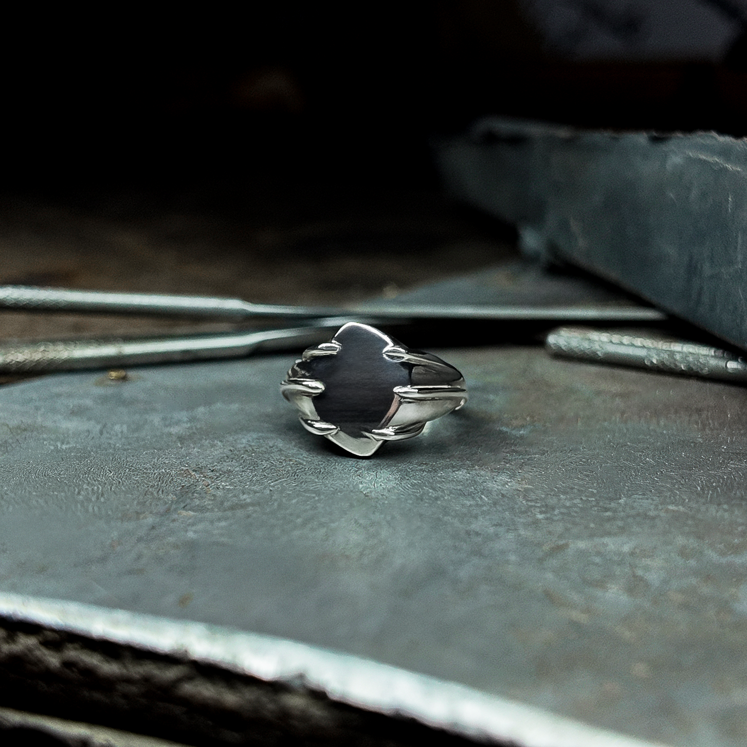 Entwine Silver Signet Ring