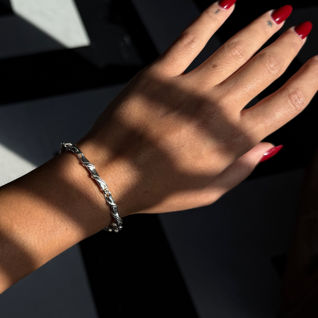 Entwine Silver Large Link Bracelet