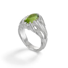 Forest Silver Peridot Ring