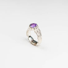 Feathers Amethyst Silver Ring