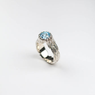 Feathers Sky Blue Topaz Silver Ring