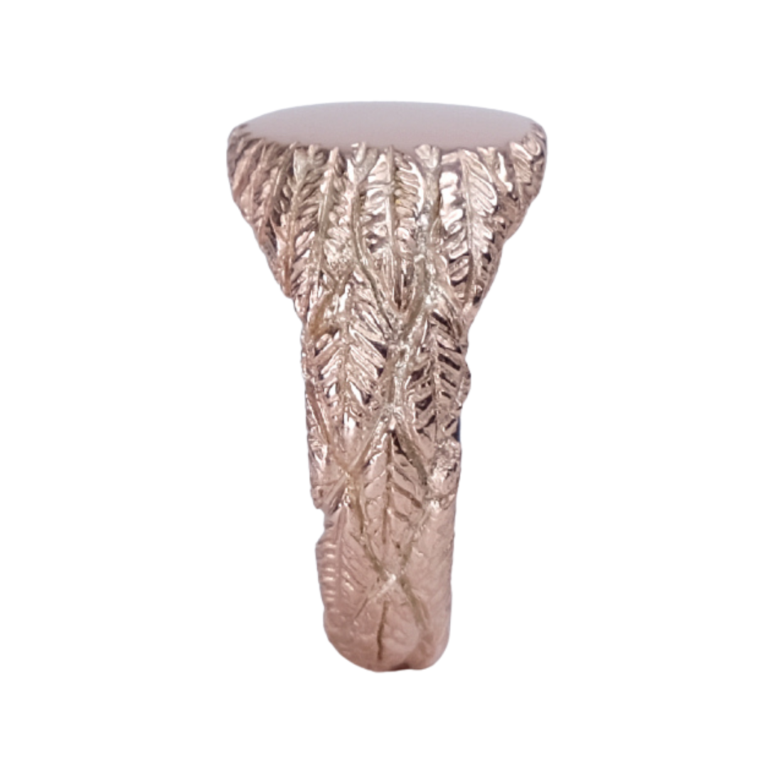 Feather 9ct Rose Gold Signet Ring