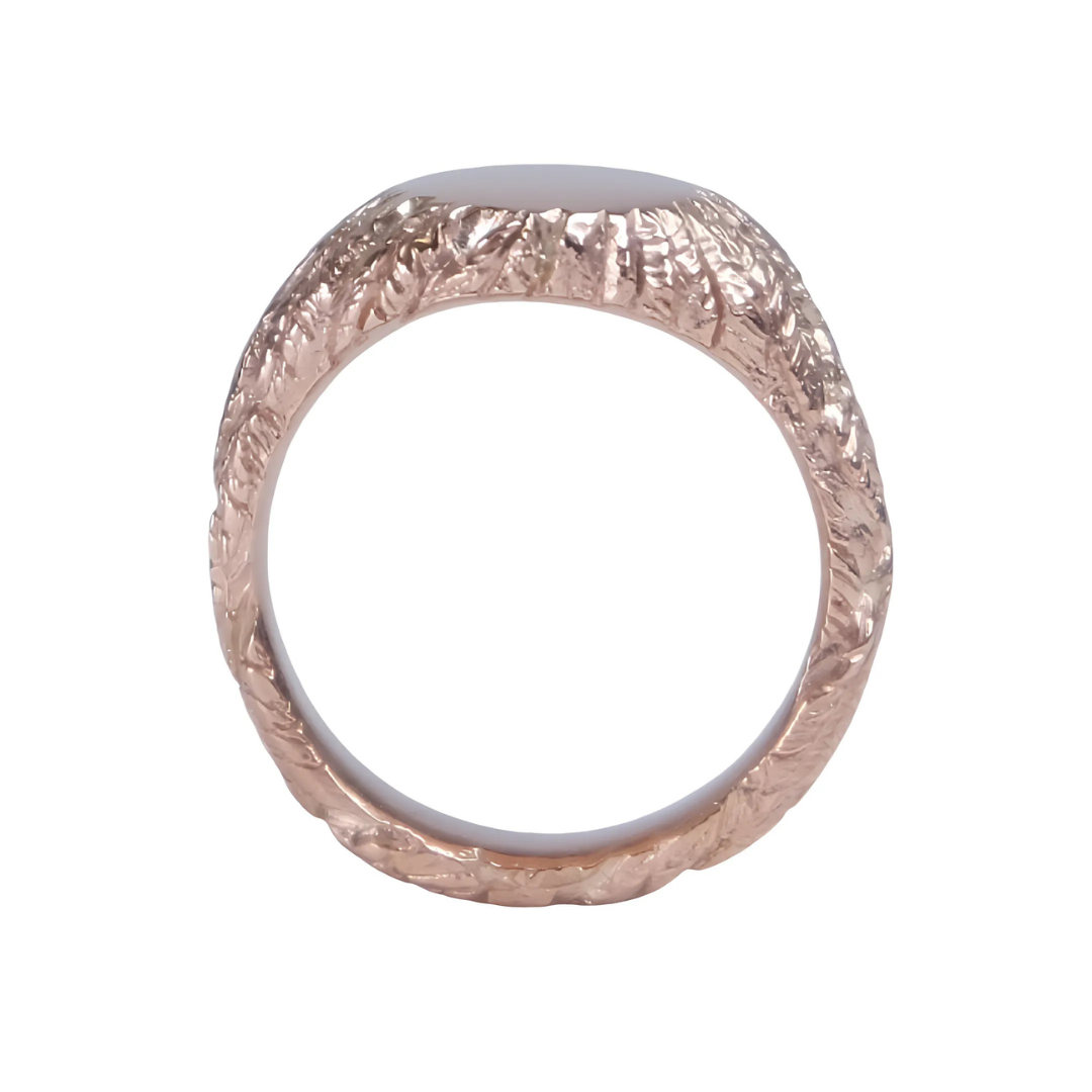 Feather 9ct Rose Gold Signet Ring