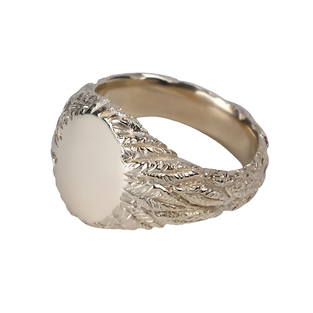 Feather 9ct Yellow Gold Signet Ring
