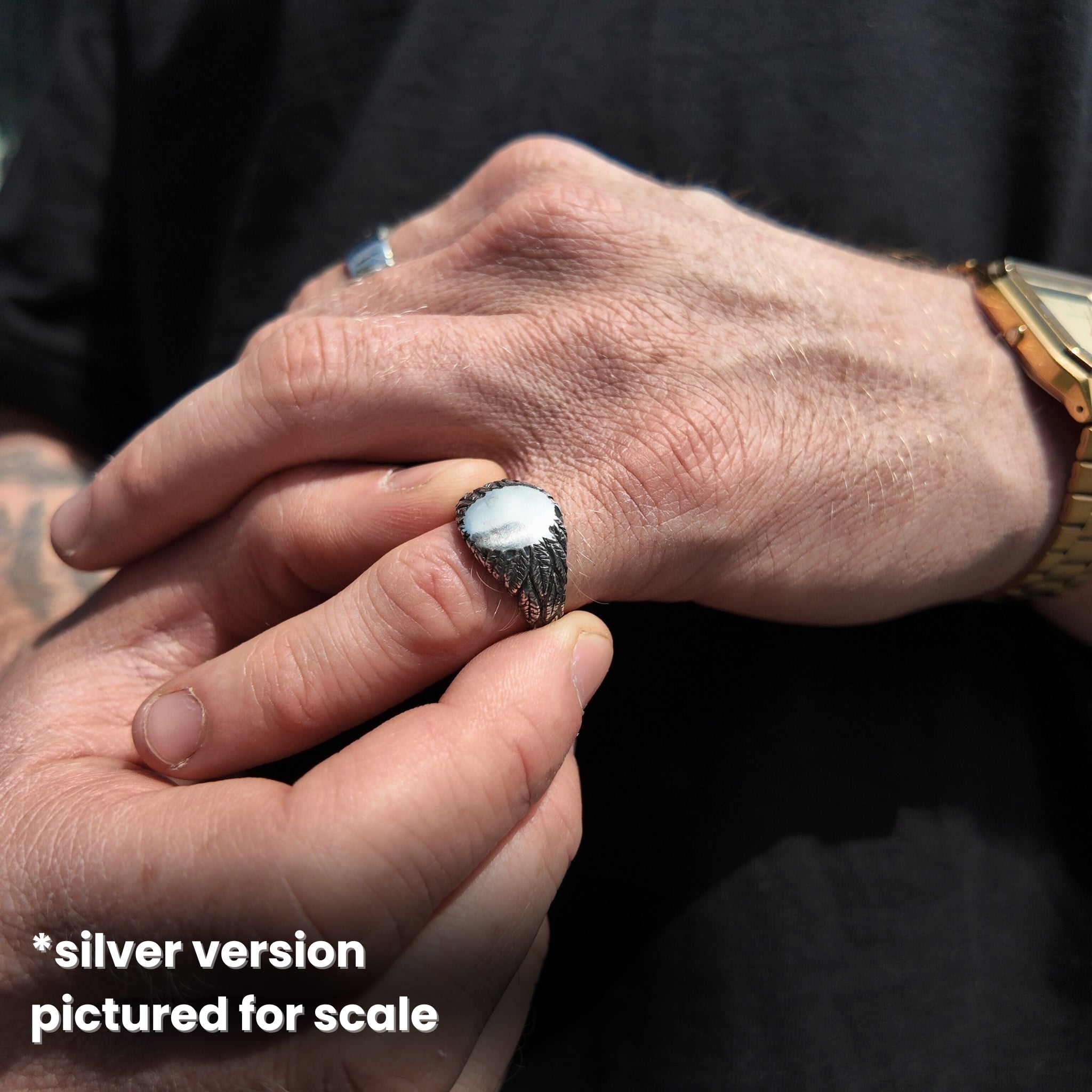 Feather 9ct Rose Gold Signet Ring