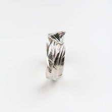 Feathers Silver Crossover Ring