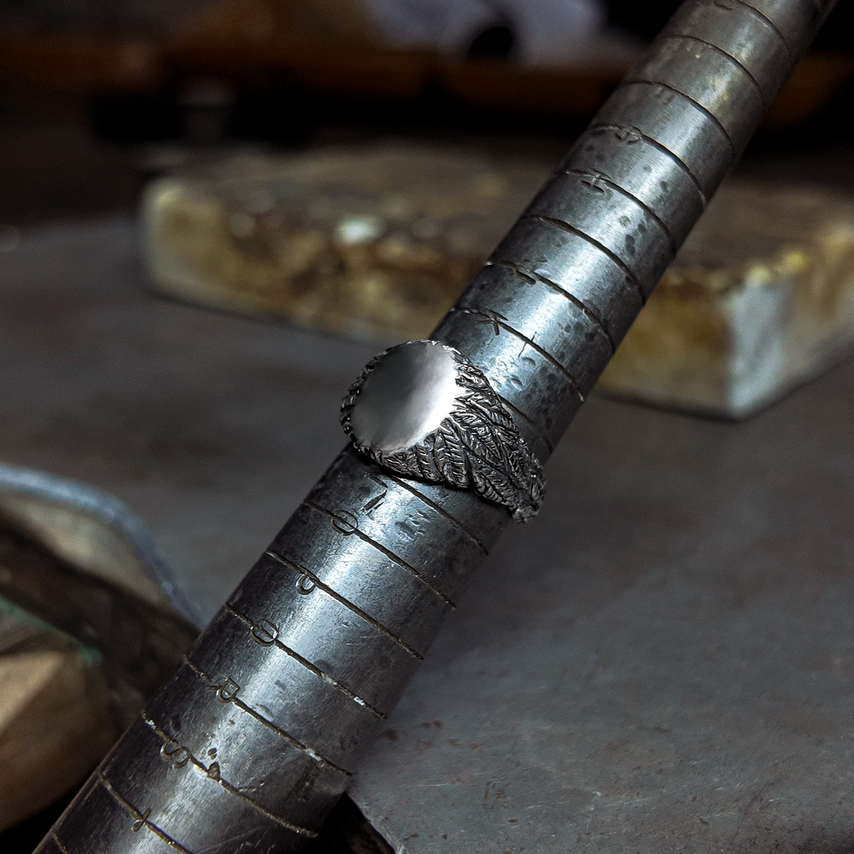 Feather Silver Signet Ring
