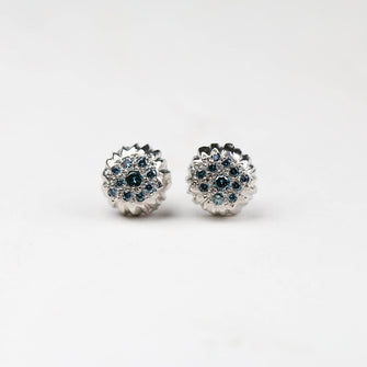 Forest Blue Diamond Platinum Earrings
