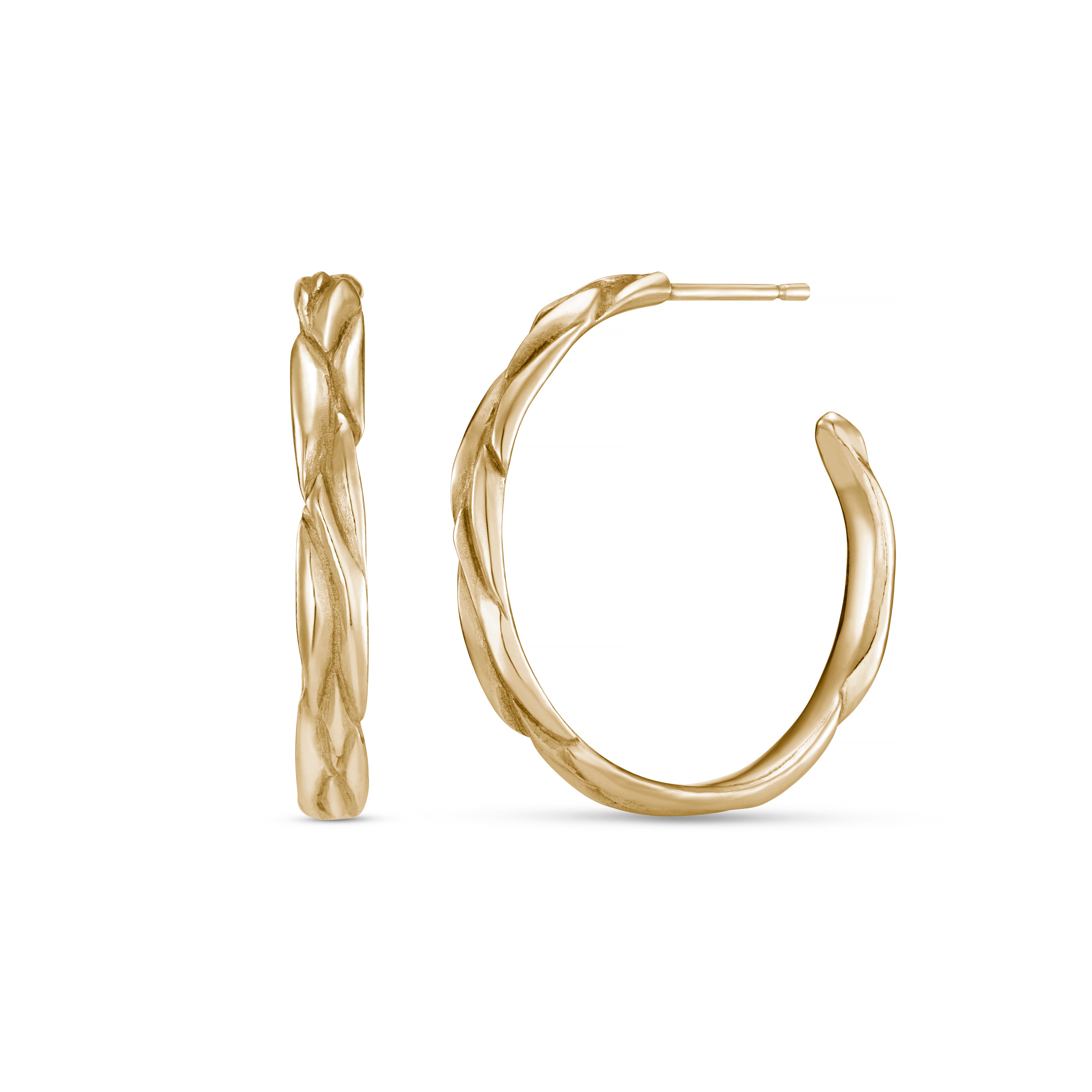 Forest 9ct Gold Medium Hoop Earrings