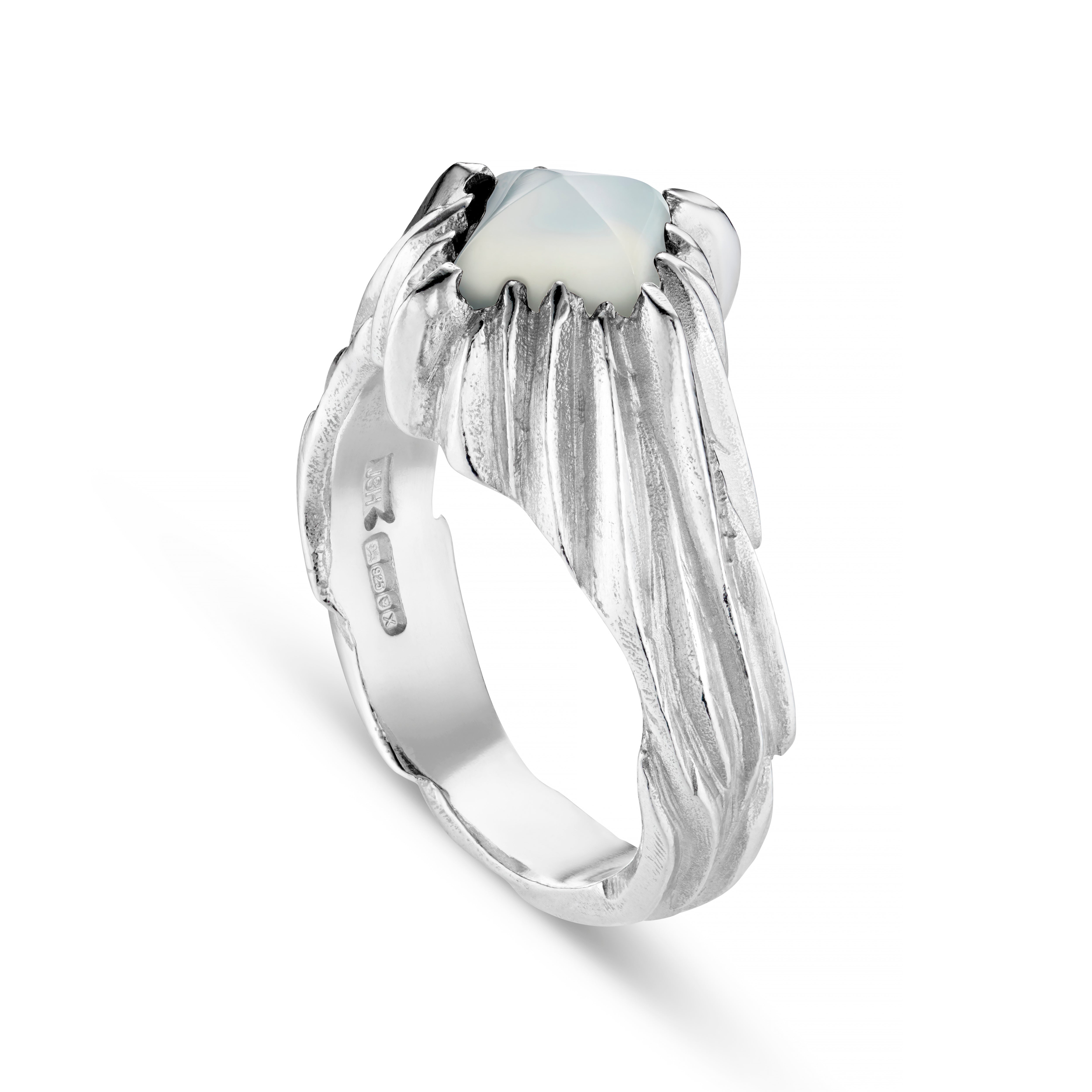 Forest Silver Square Gemstone Ring