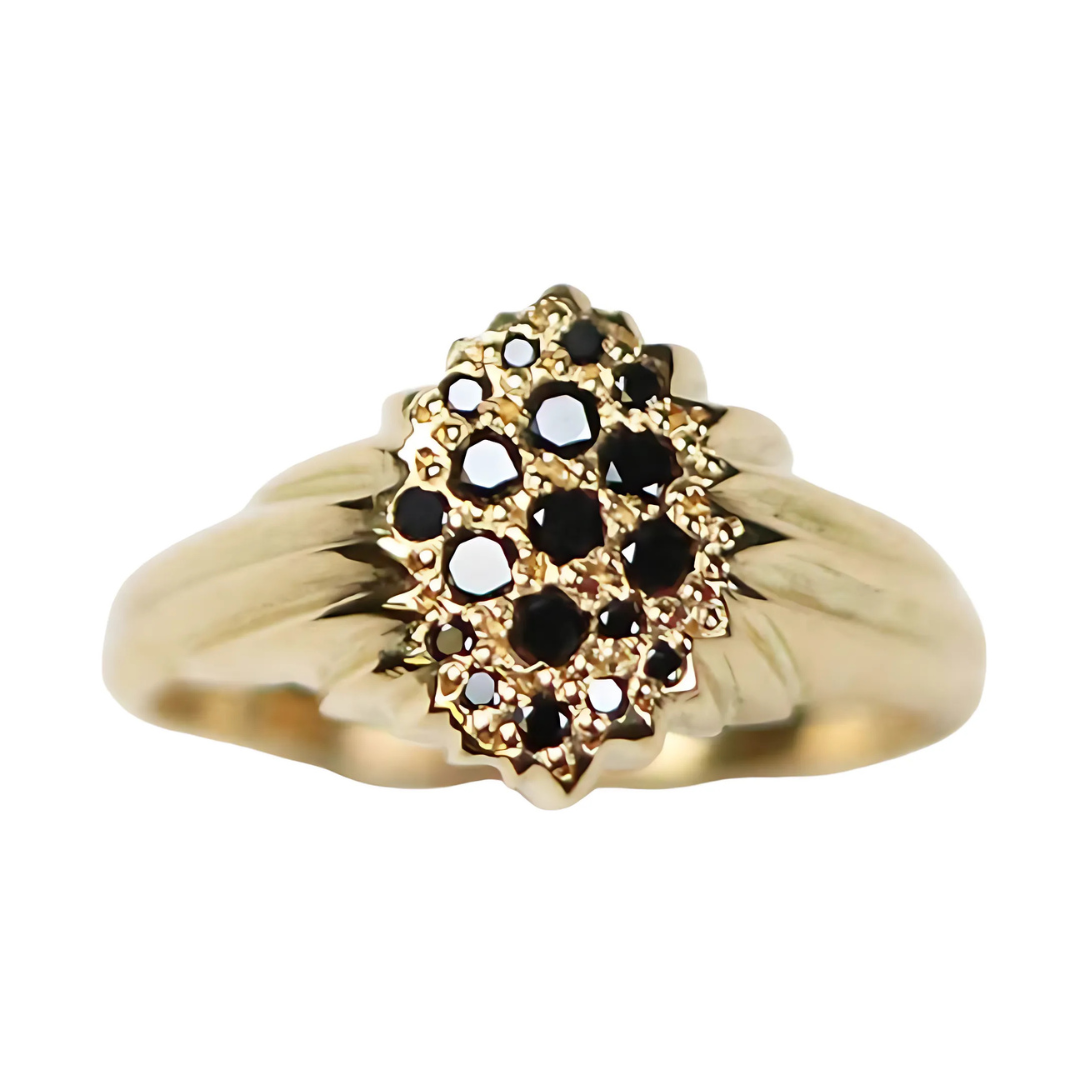 Forest 18ct Yellow Gold Black Diamond Ring