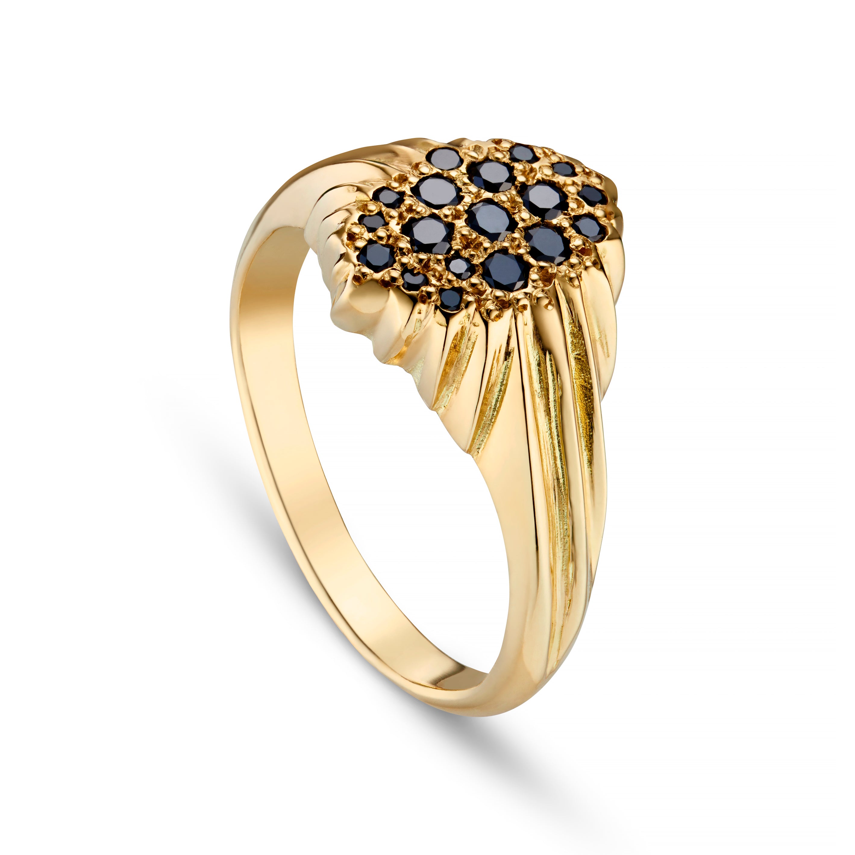 Forest 18ct Yellow Gold Black Diamond Ring