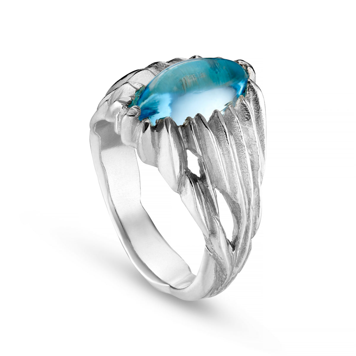 Foresty Silver Rings Forest Silver Marquise Gemstome Ring | Jeremy Hoye Jewellery