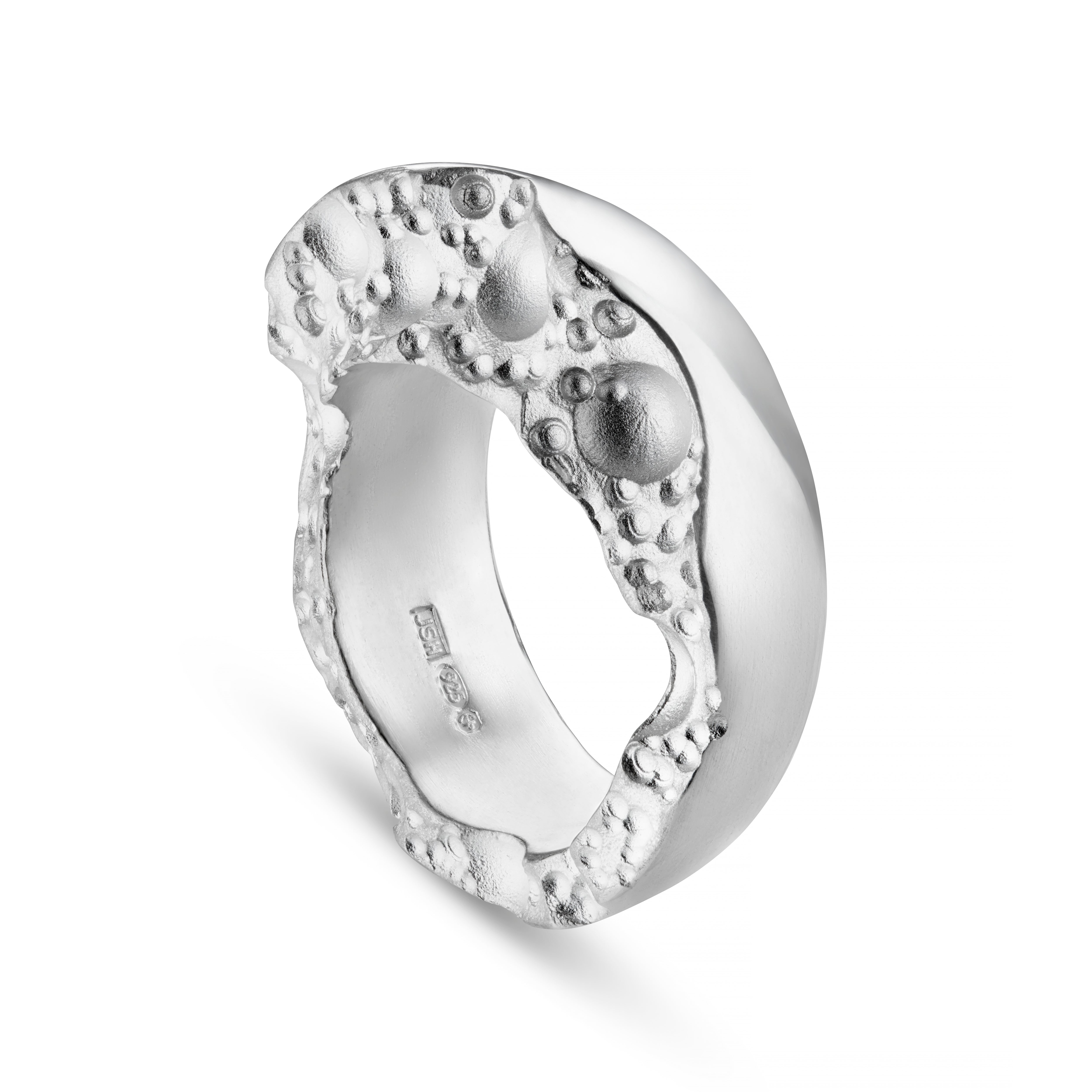 Moon Silver Half Bombé Ring