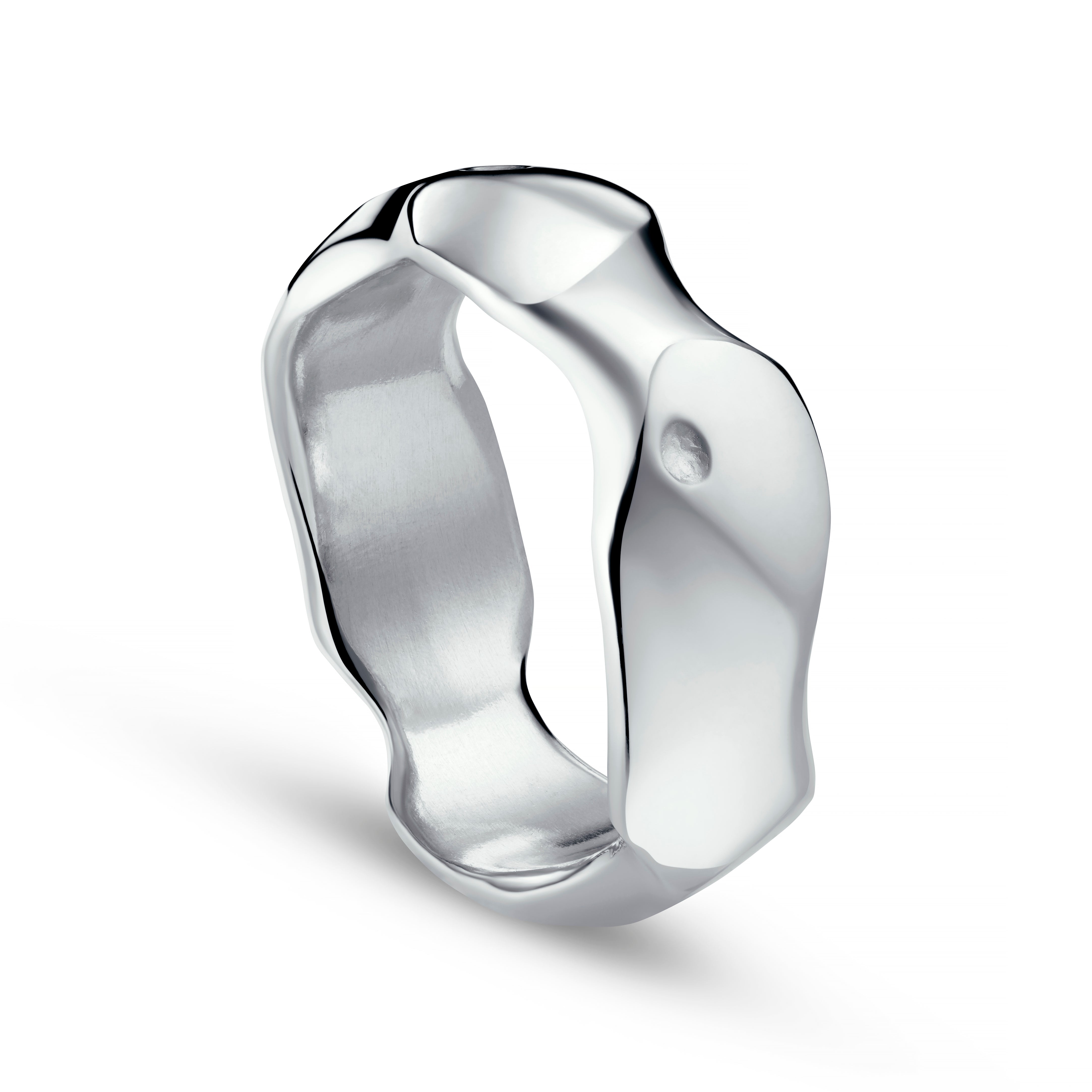 Carved Platinum 8mm Ring