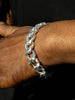 Carved Silver Heavy Link Bracelet