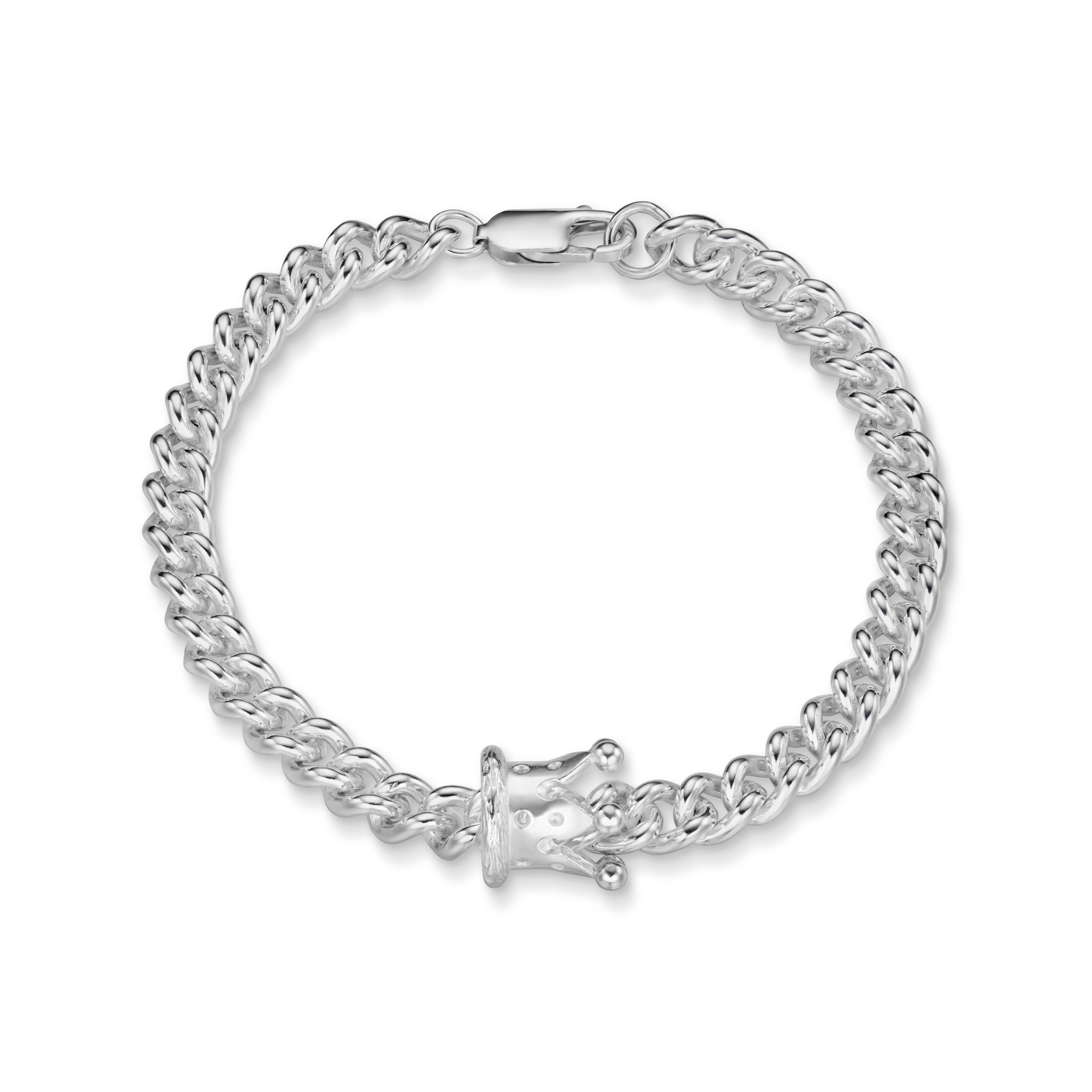 King & Queen Silver Crown Bracelet