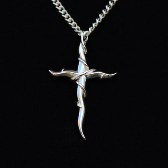 Entwine Silver Large Cross Necklace