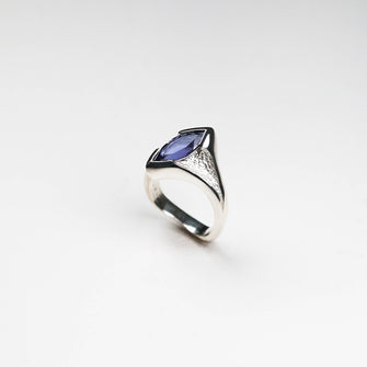 Libertine Silver Ring with Marquise Iolite