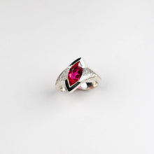 Libertine Silver Ring With Marquise Synthetic Ruby
