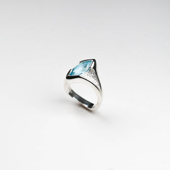 Libertine Silver Ring With Marquise Sky Blue Topaz