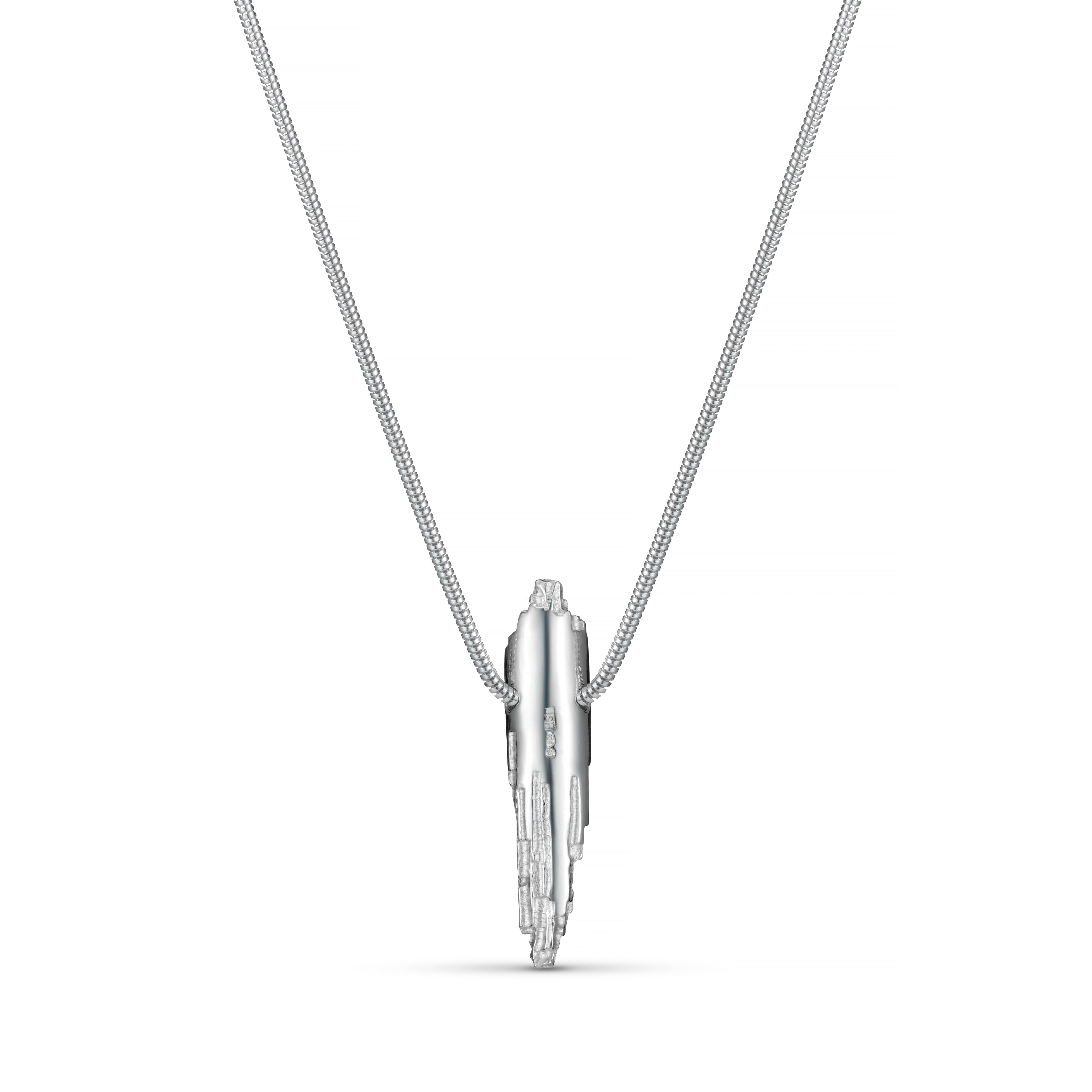 Luna Textured Pendant on Snake Chain
