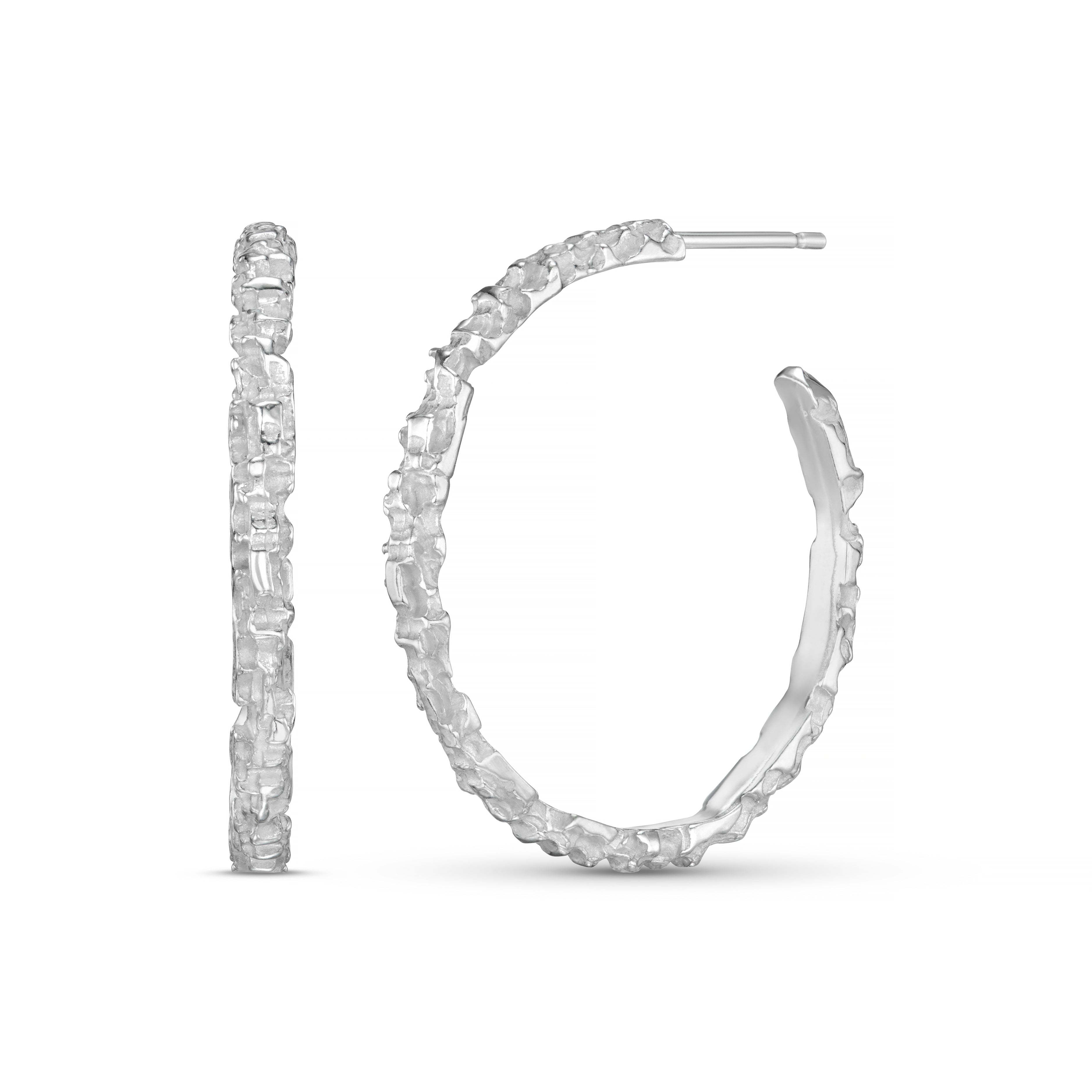 Luna Silver Medium Hoop Earrings