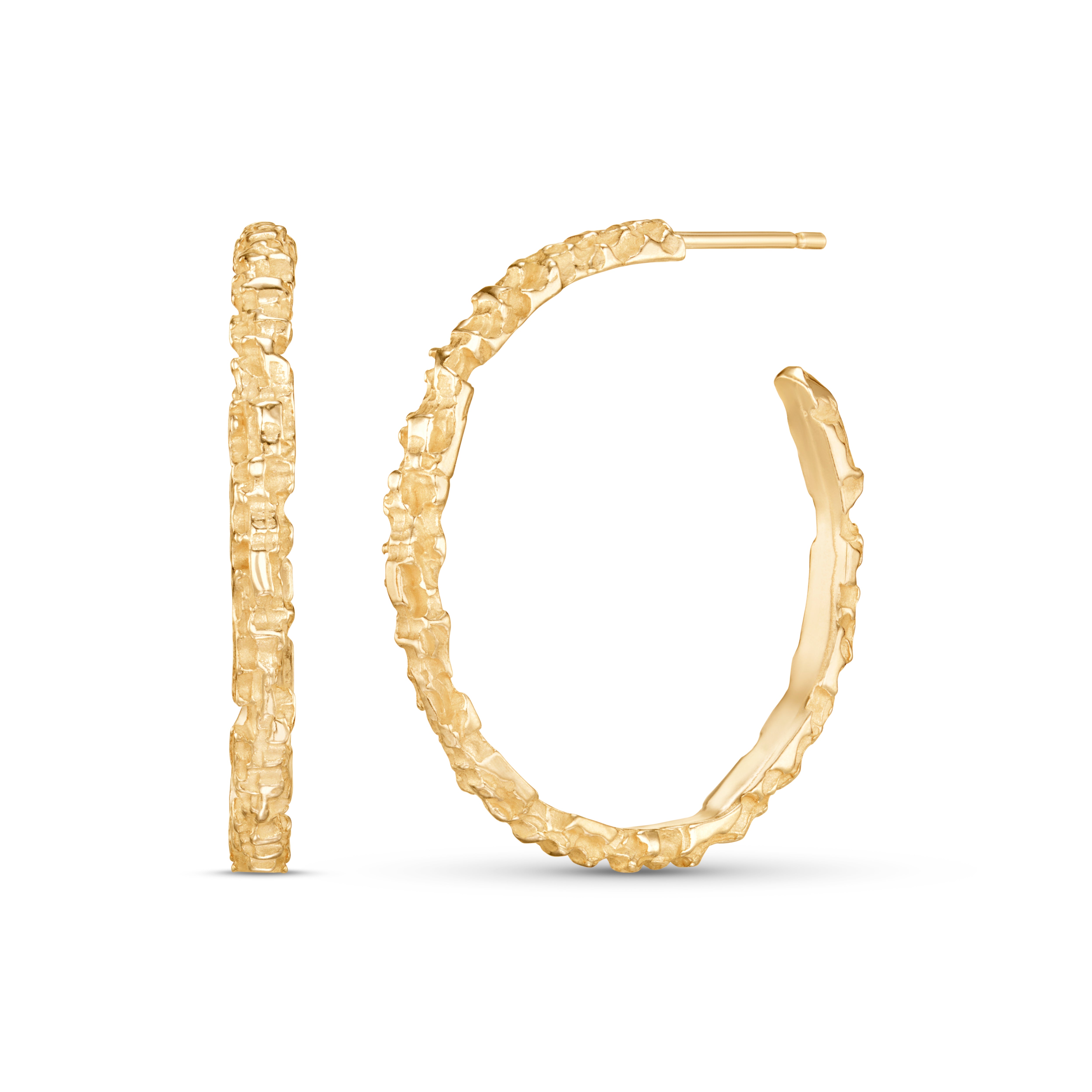 Luna 9ct Yellow Gold Medium Hoops