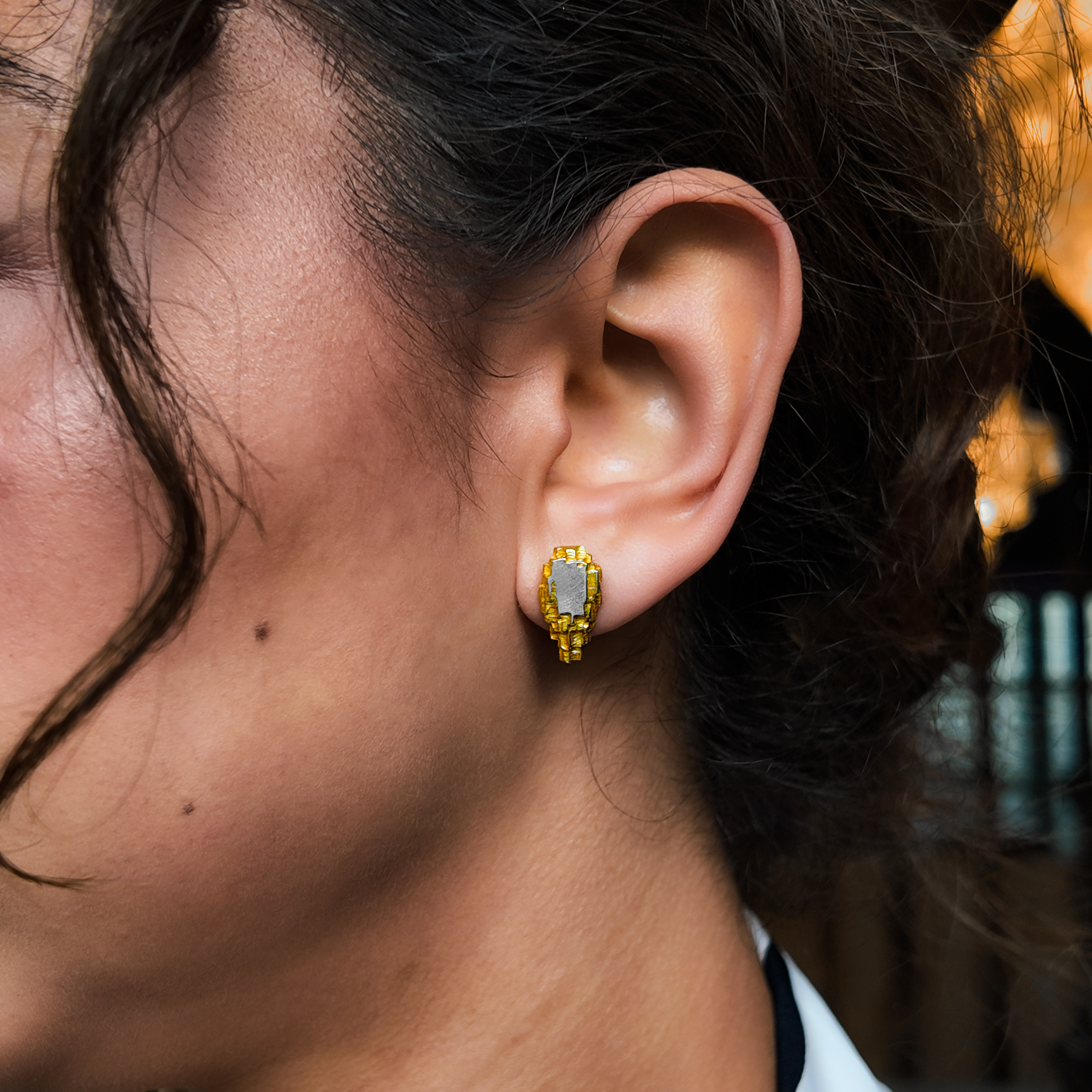 Luna Short Flat Centred Silver Studs